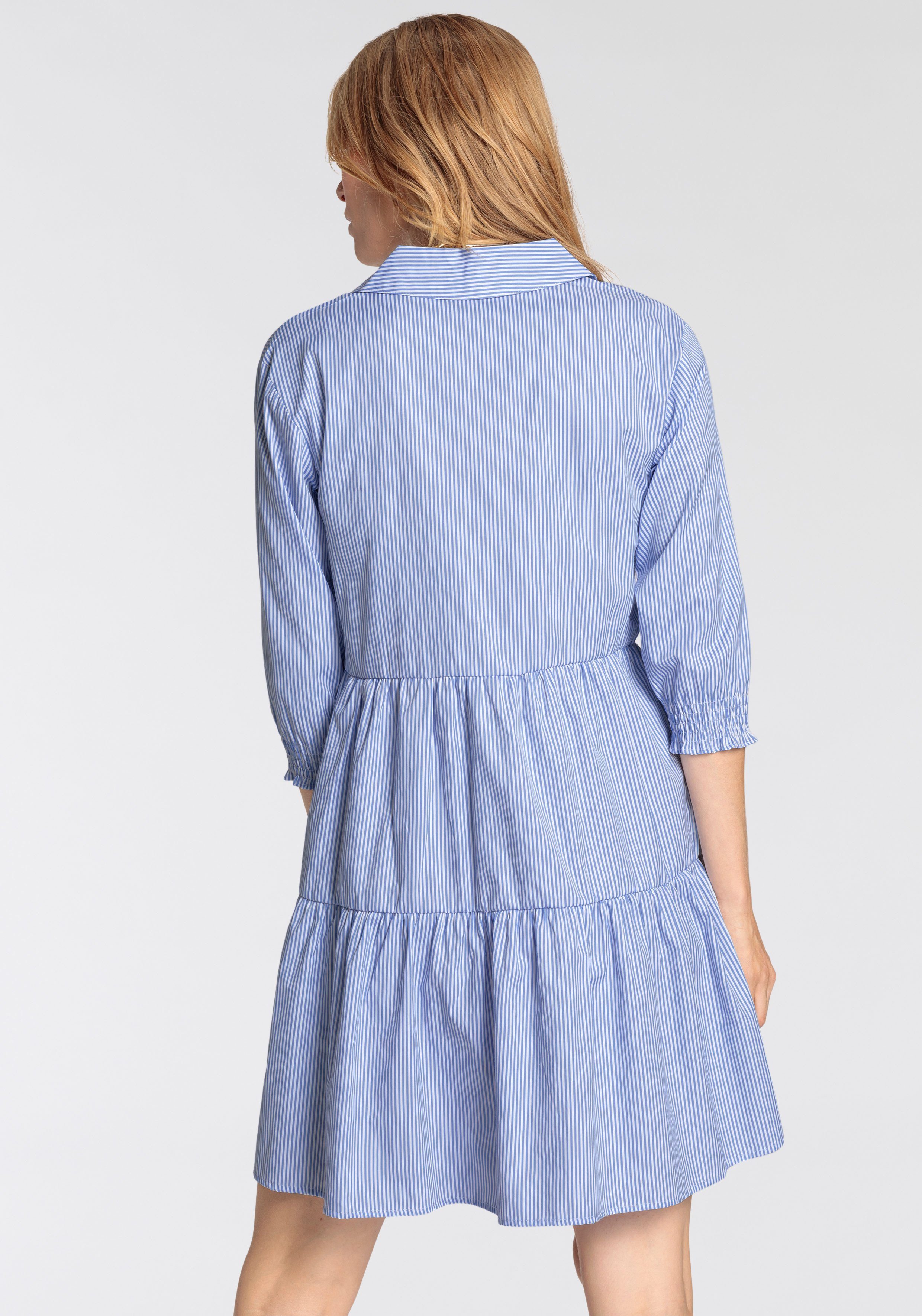 DELMAO Blousejurk met fijne strepen