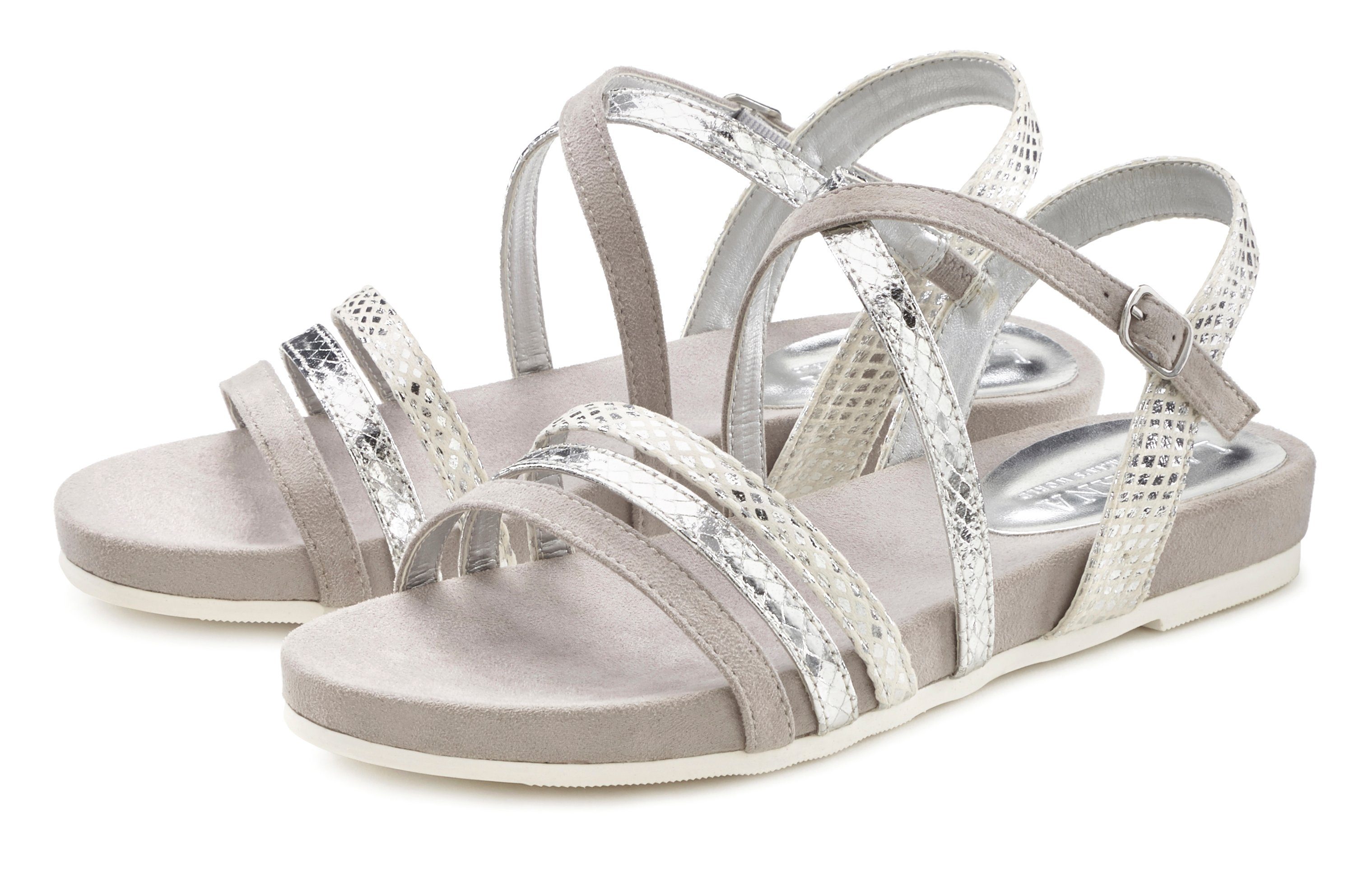 Lascana Sandalen Sandalette, zomerschoen met metallic-look VEGAN