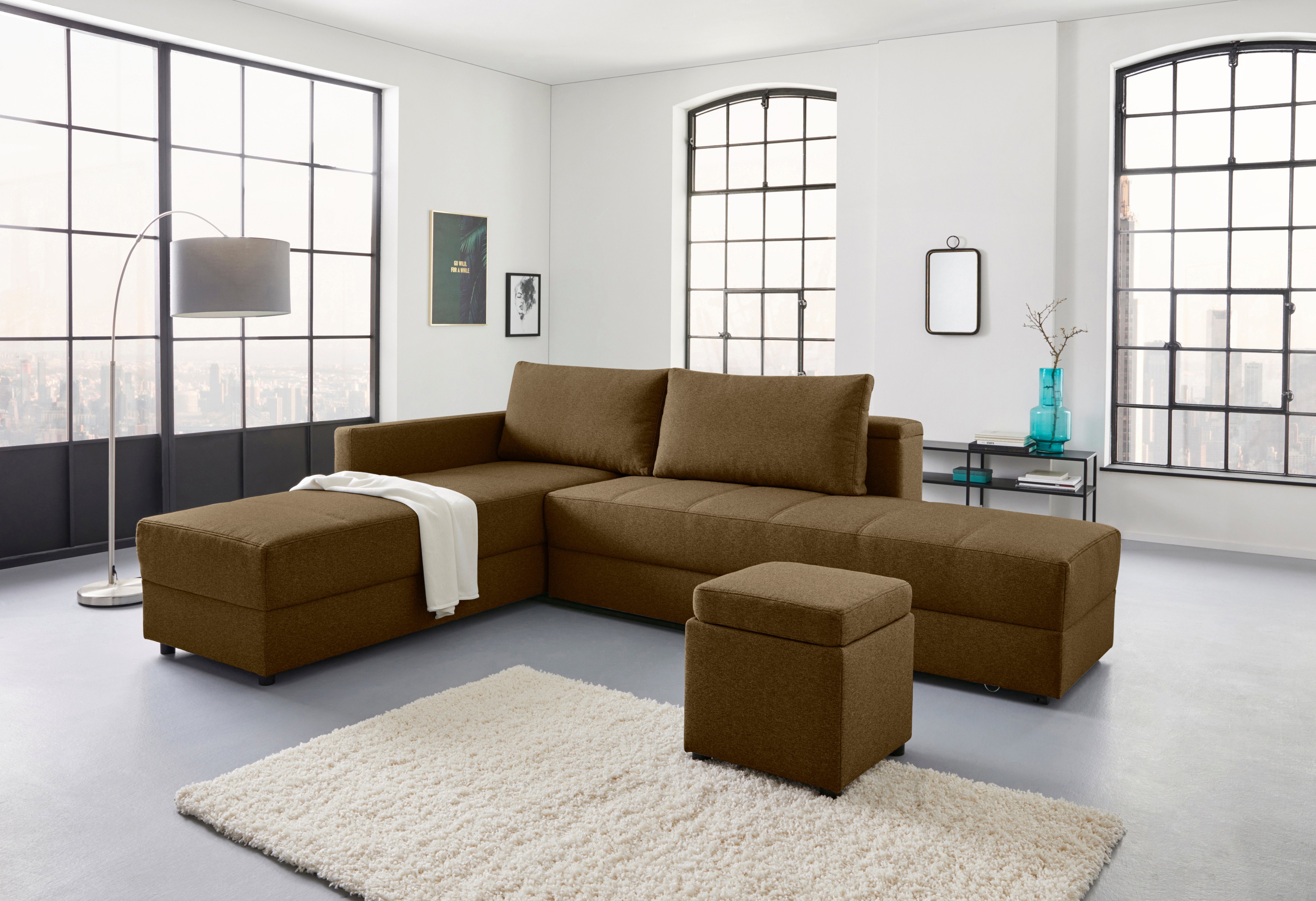 LOOKS BY WOLFGANG JOOP Hoekbank LooksIII L-vorm door draaifunctie tot bed verwisselbaar, inclusief opbergvak