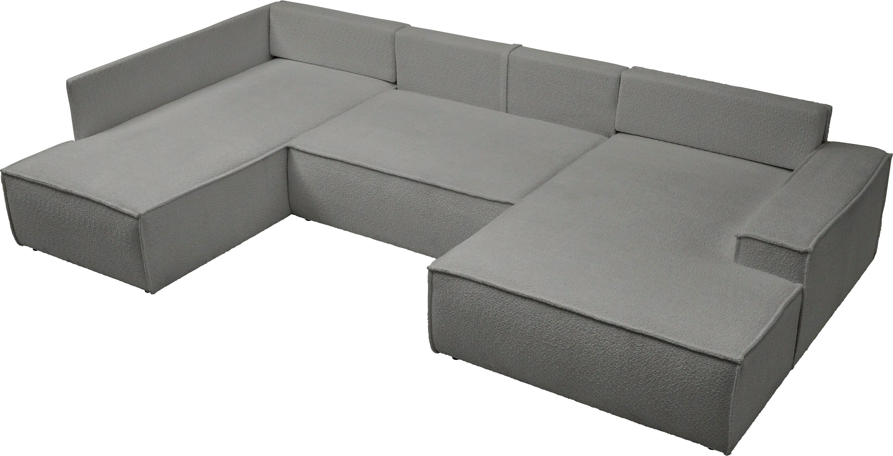 andas Zithoek FINNLEY U-model XXL 329 cm, bedbank, slaapfunctie m. bedkist