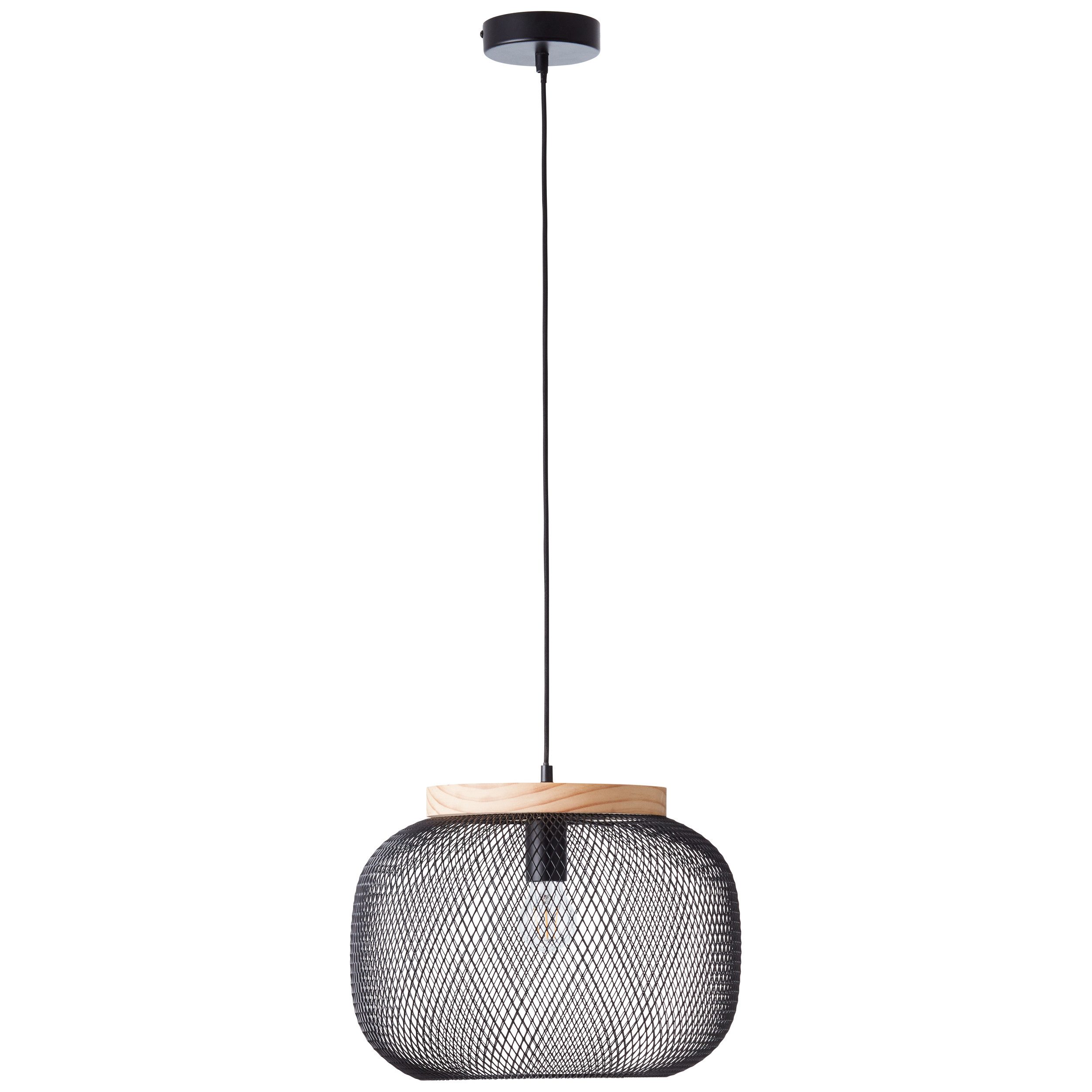Brilliant Leuchten Hanglamp Giada Hanglamp, 40 cm, E27, inkortbaar, metaal/hout (1 stuk)