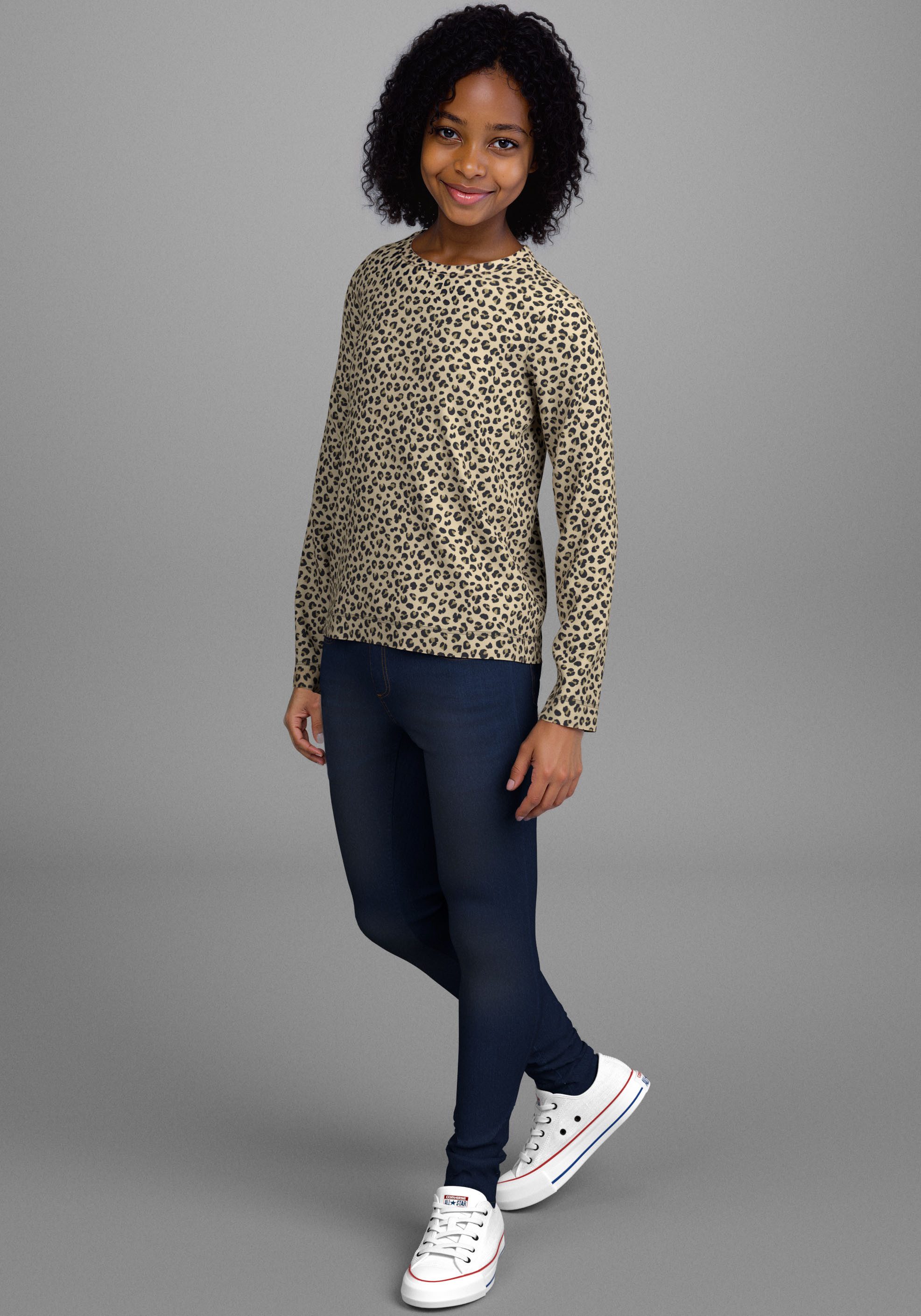 KIDSWORLD Shirt met lange mouwen Shirt in leo-look