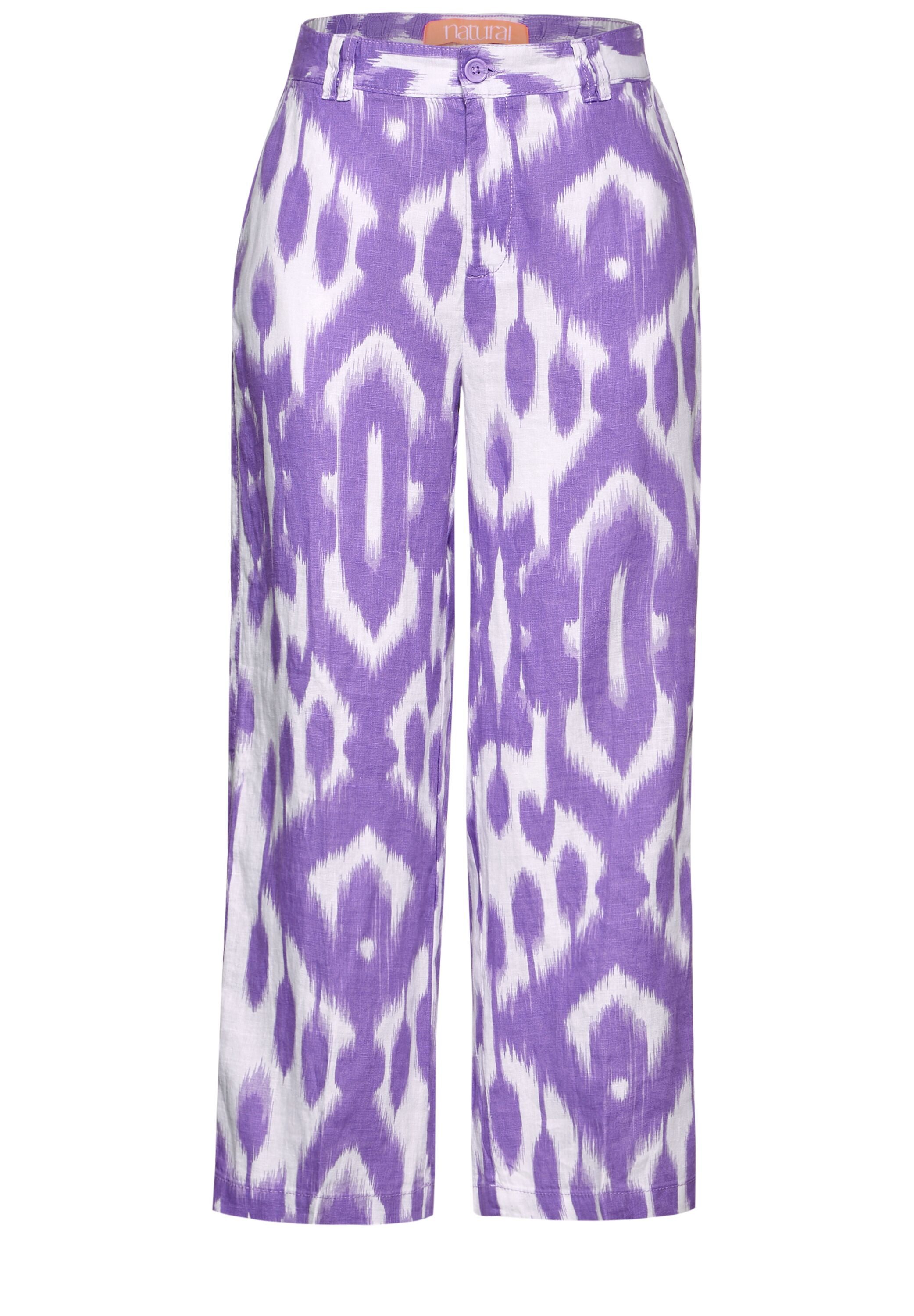 STREET ONE Linnen broek met ikat-patroon