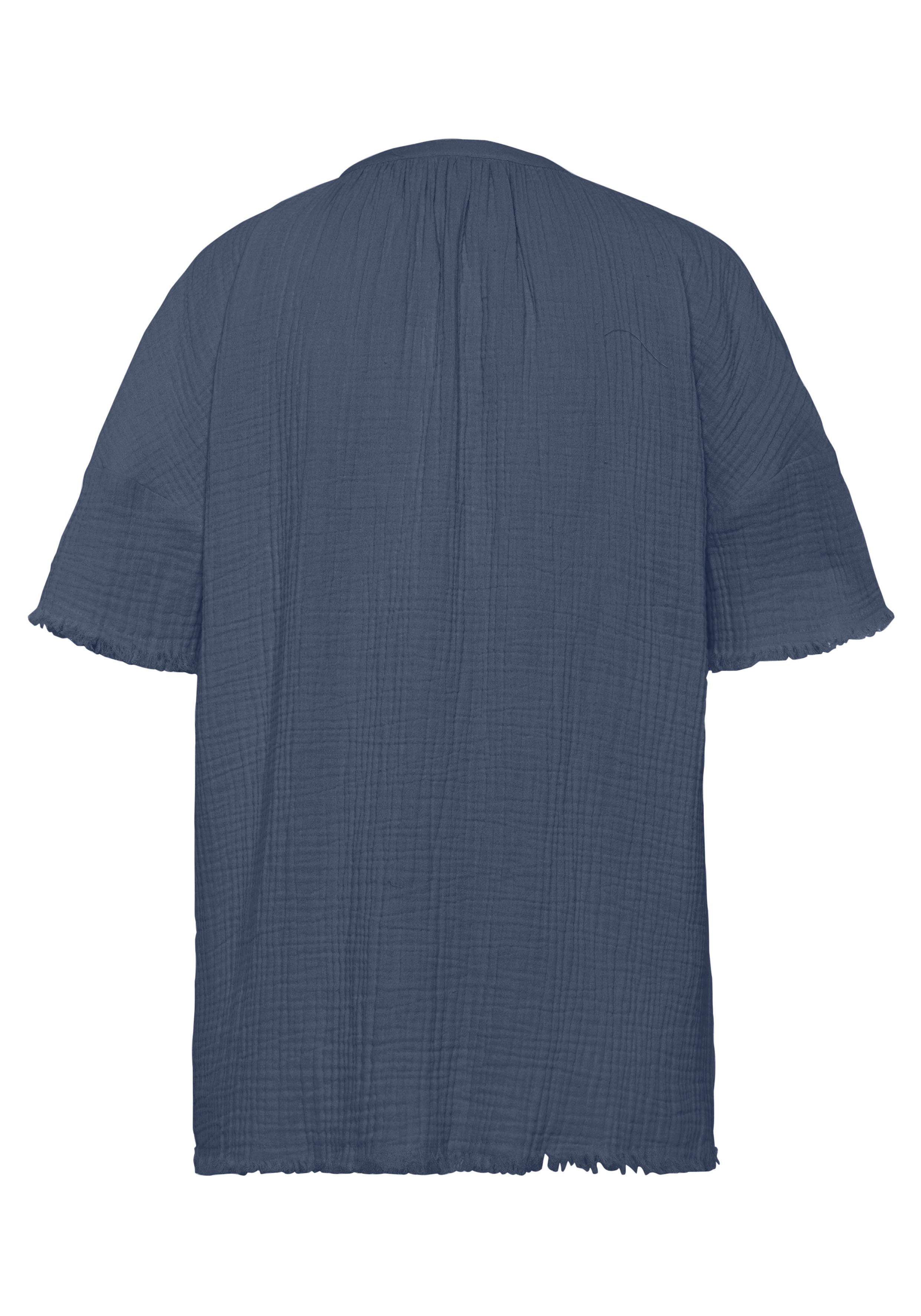 s.Oliver RED LABEL Beachwear Pyjama top van geweven mousseline stof