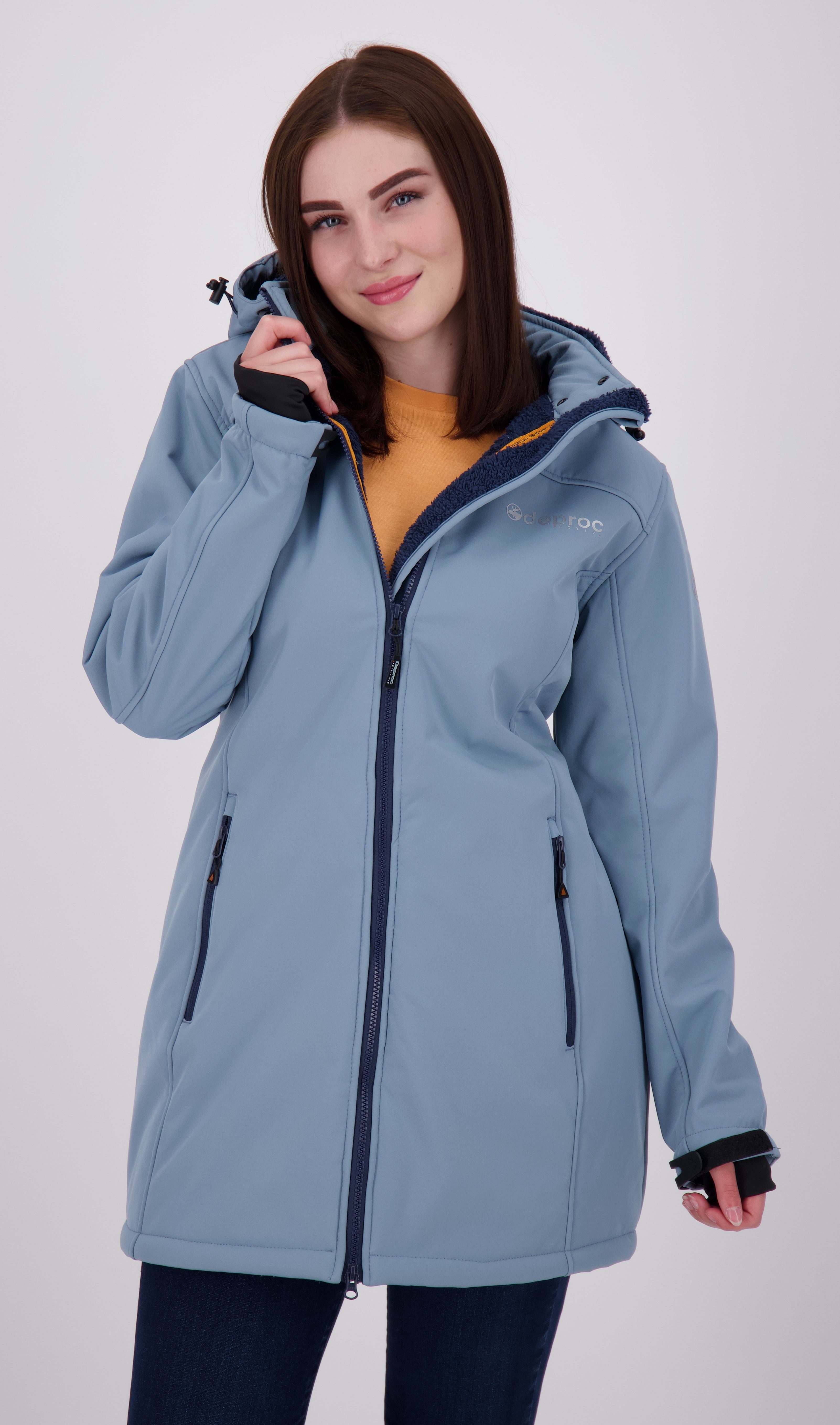 DEPROC Active Softshell-jas KEELE PEAK II DAMES kleding maat 50 (XL) blauw