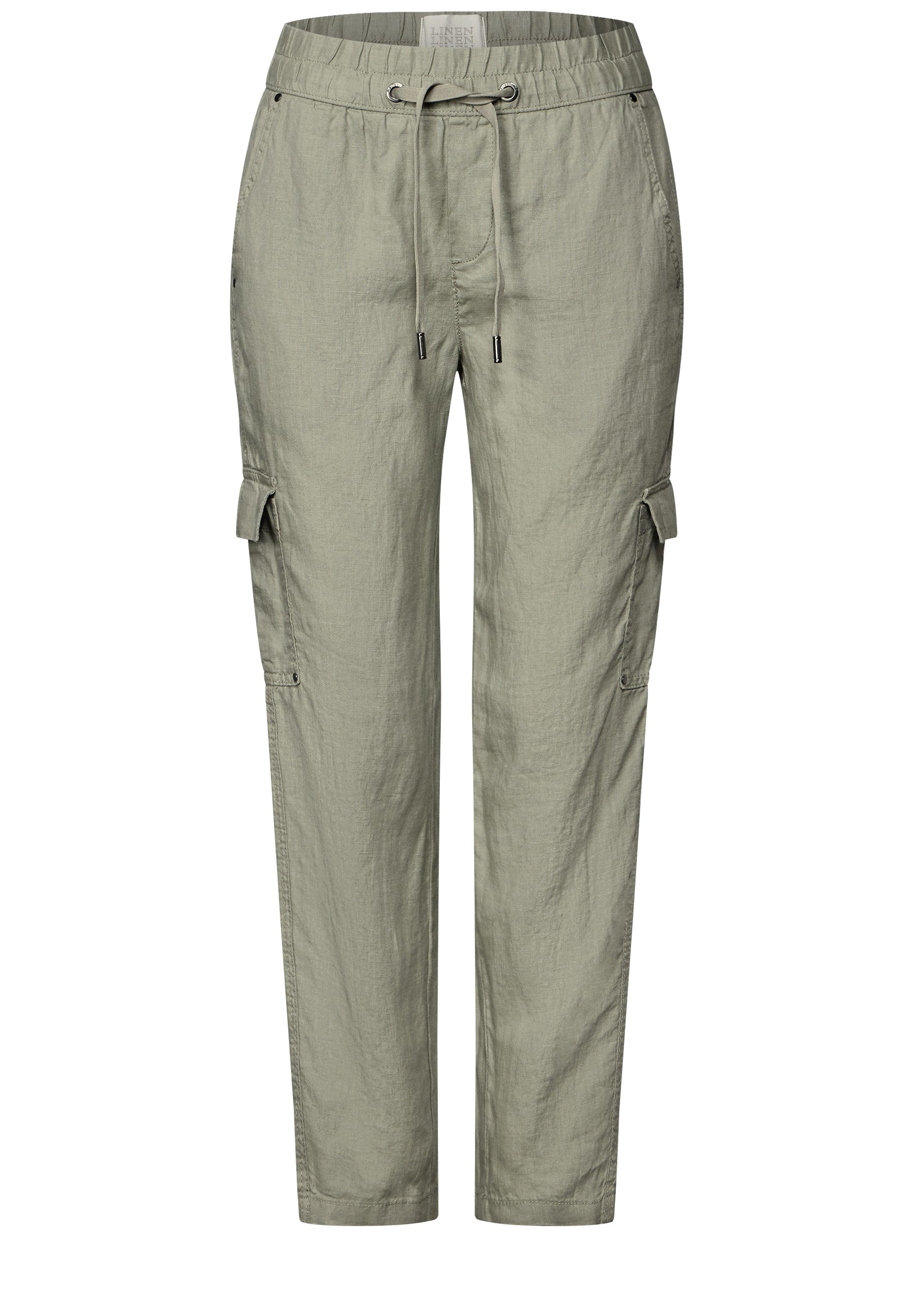 STREET ONE Linnen broek Style Bonny in cargo-look