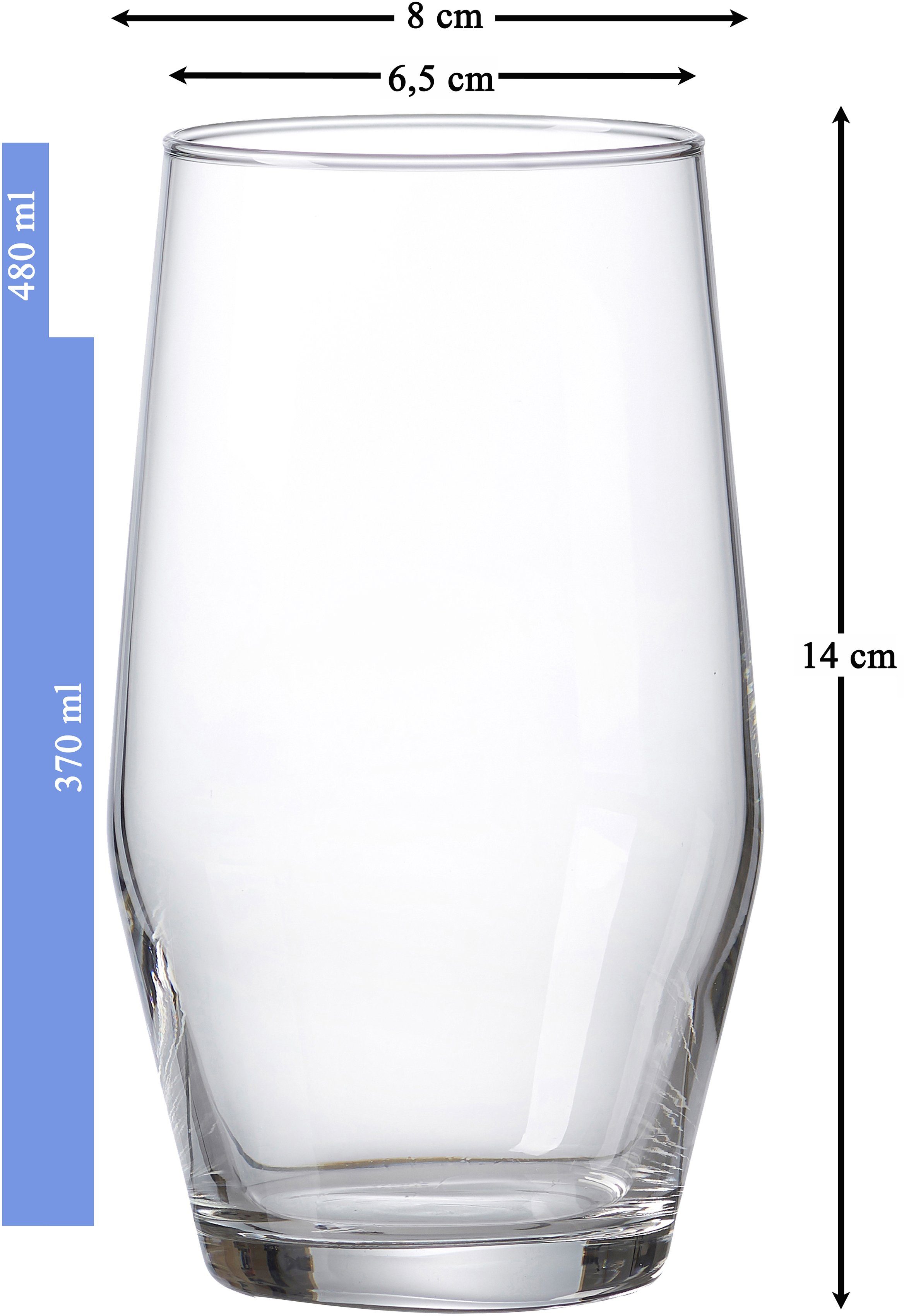 Ritzenhoff & Breker Longdrinkglas Salsa robuust en helder kristal(set, 6-delig)