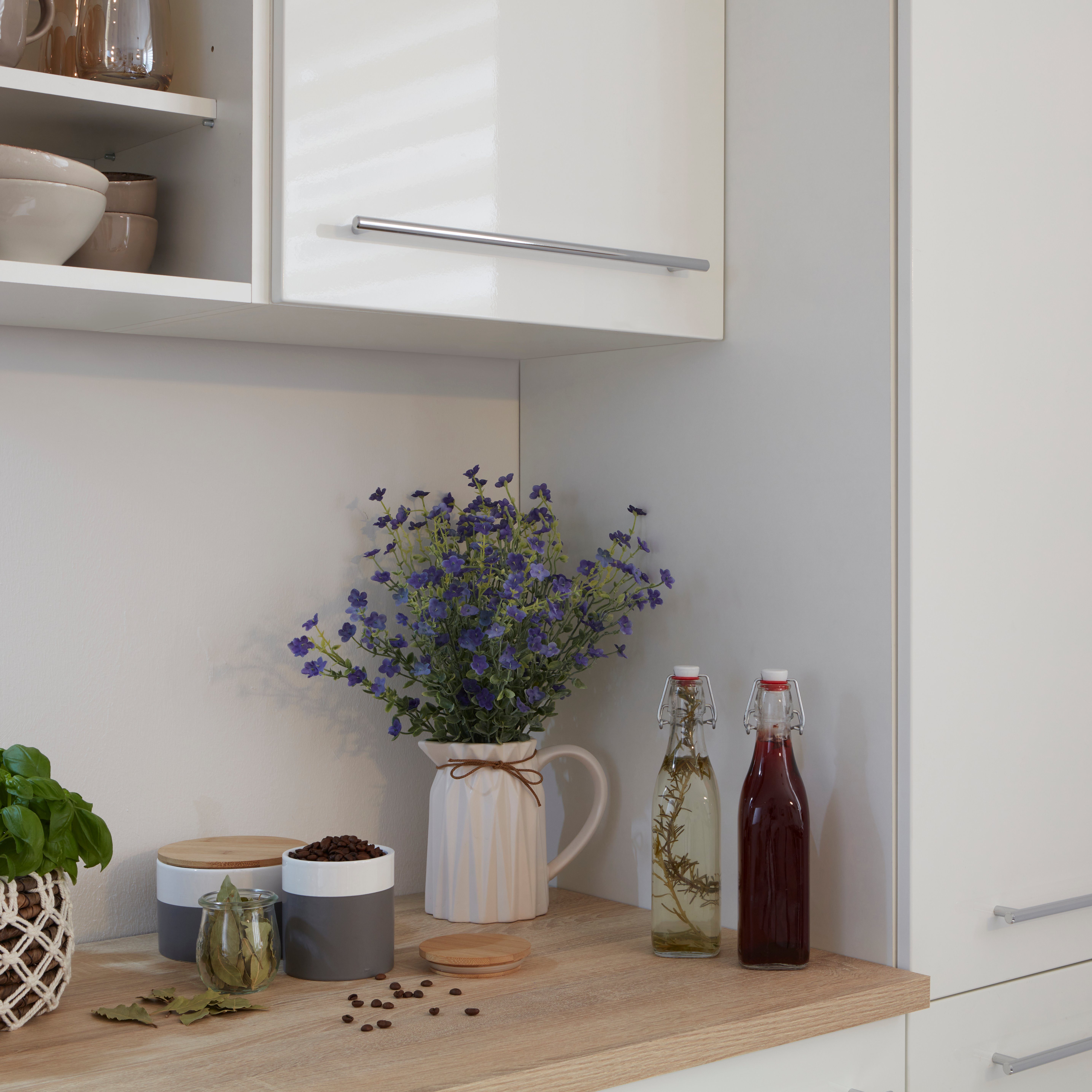 I.GE.A. Kunstbloem Bloemenstruik In keramieken kan met strik