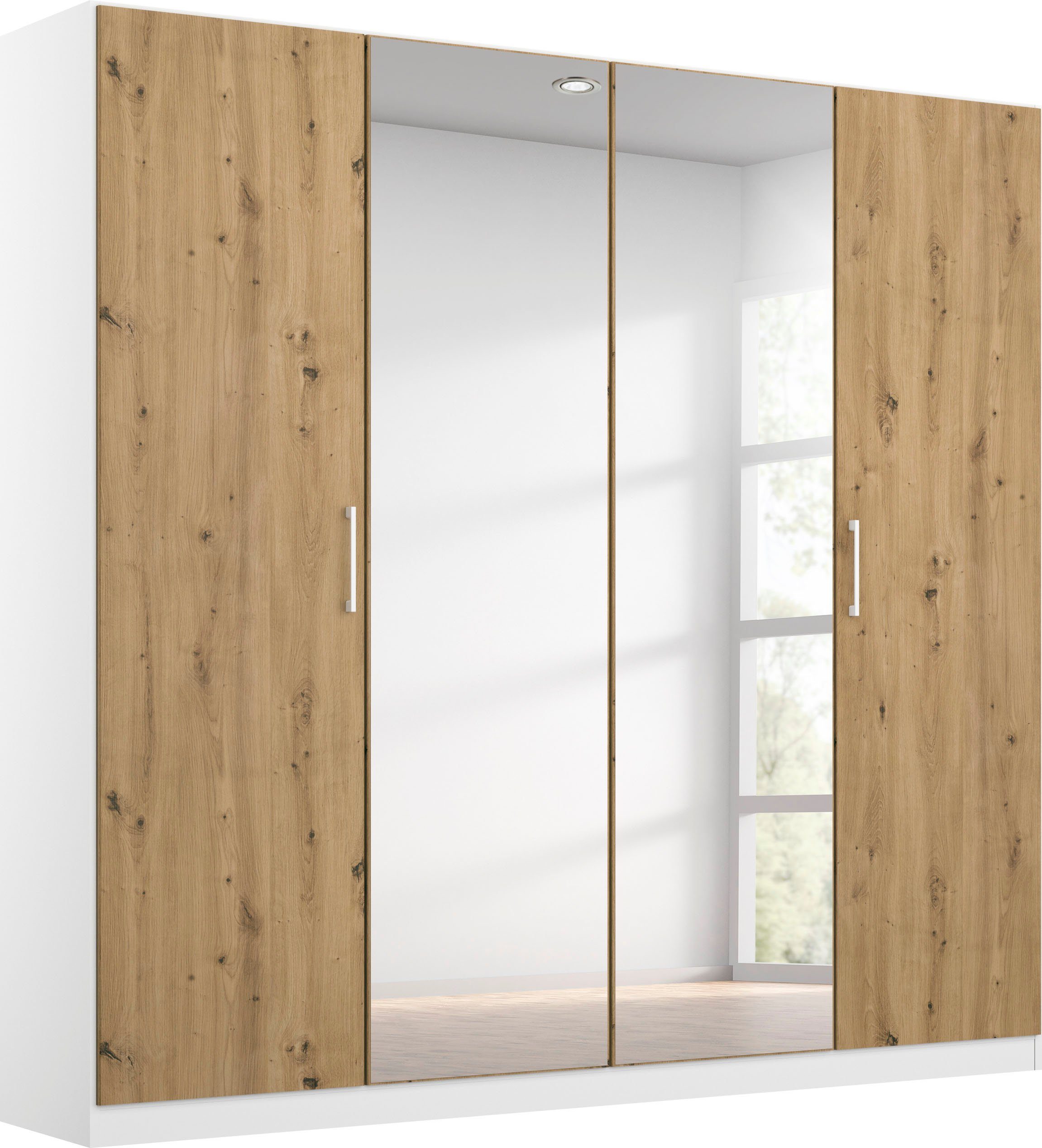 rauch Draaideurkast Kledingkast COSMO met extra legplanken, metalen grepen in wit made in germany kledingkasten maat 181 cm x 197 cm x 54 cm beige