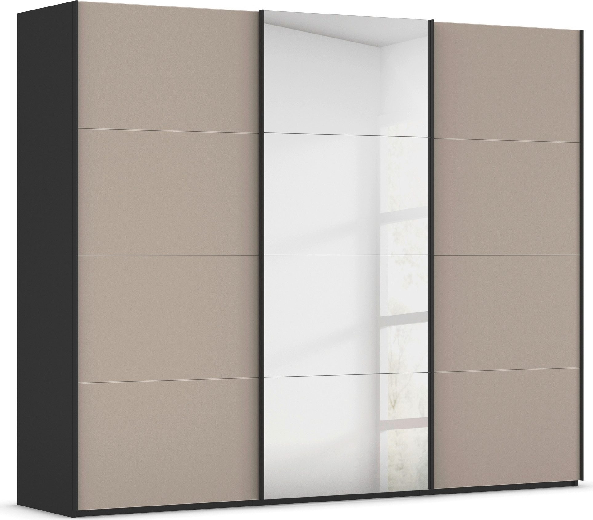 rauch Schuifdeurkast Kledingkast Kast Garderobe Slaapkamerkast SCALE-FYRA edel vierdelige deuren spiegel/glas-mix veel kleuren made in germany