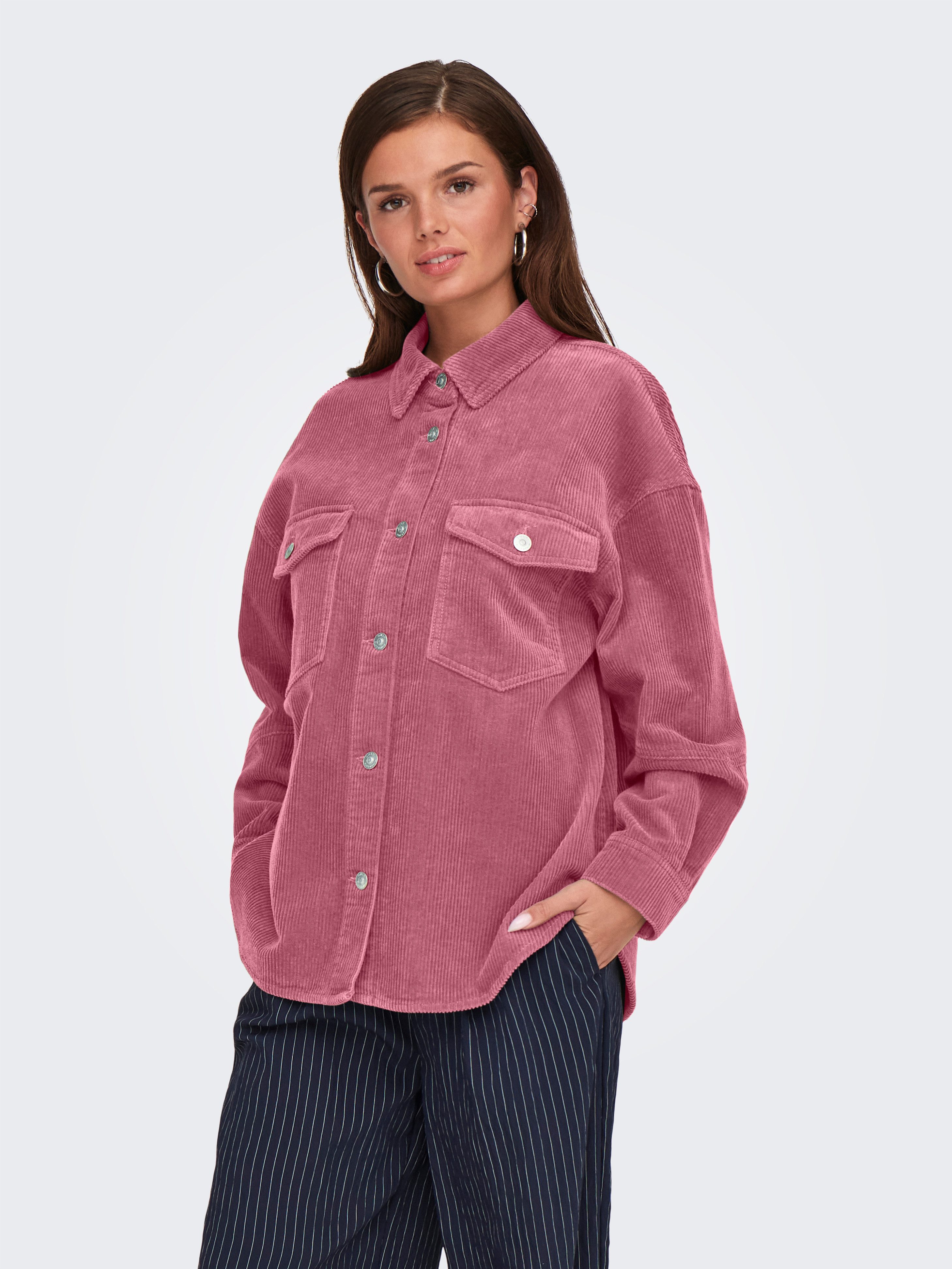 Only Overhemdblouse ONLTIGGY L/S CORD SHACKET PNT