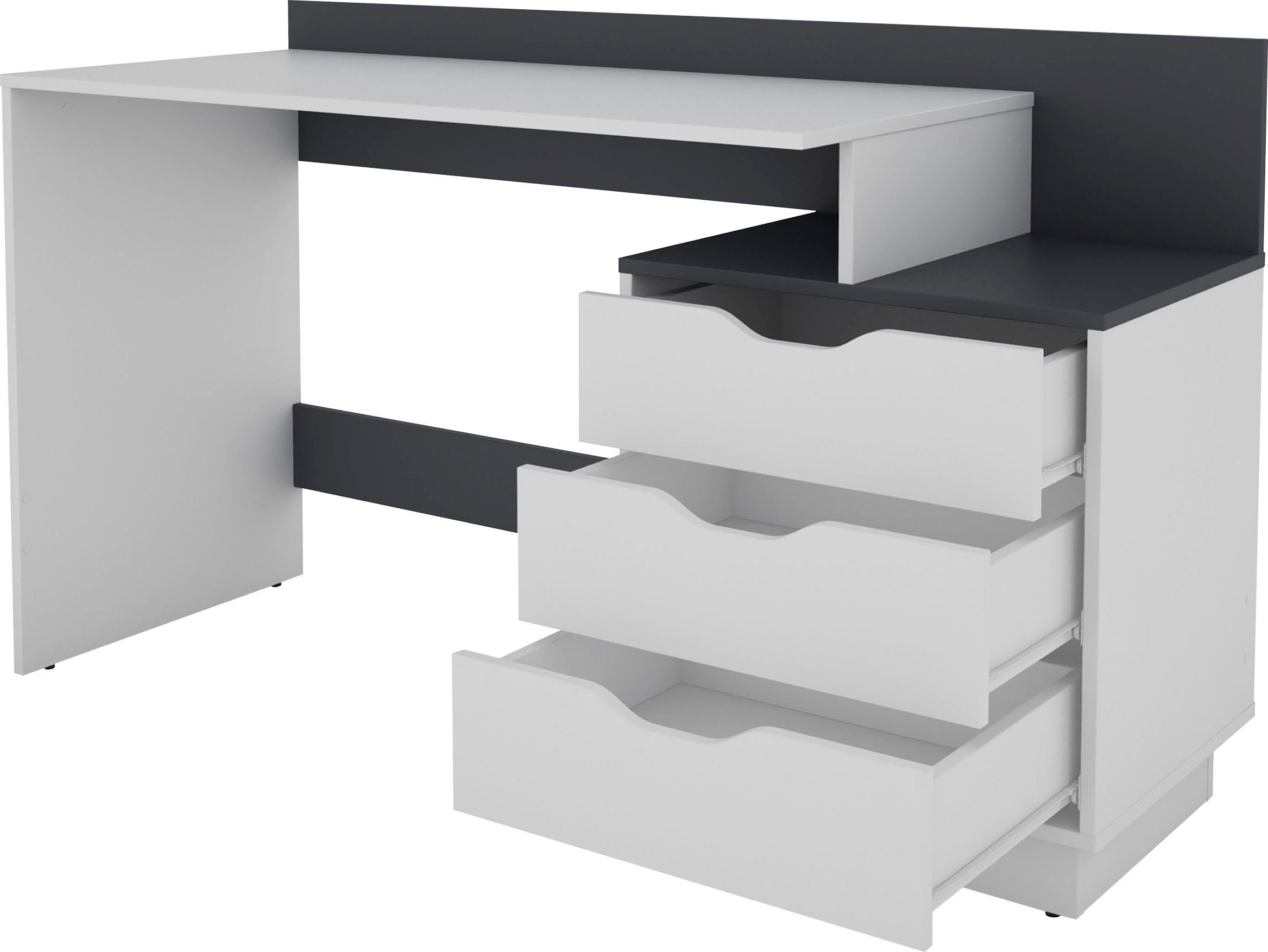 byLIVING Bureau Bern, modern pc-bureau met veel bergruimte, breedte 138 cm, rechts of links te monteren