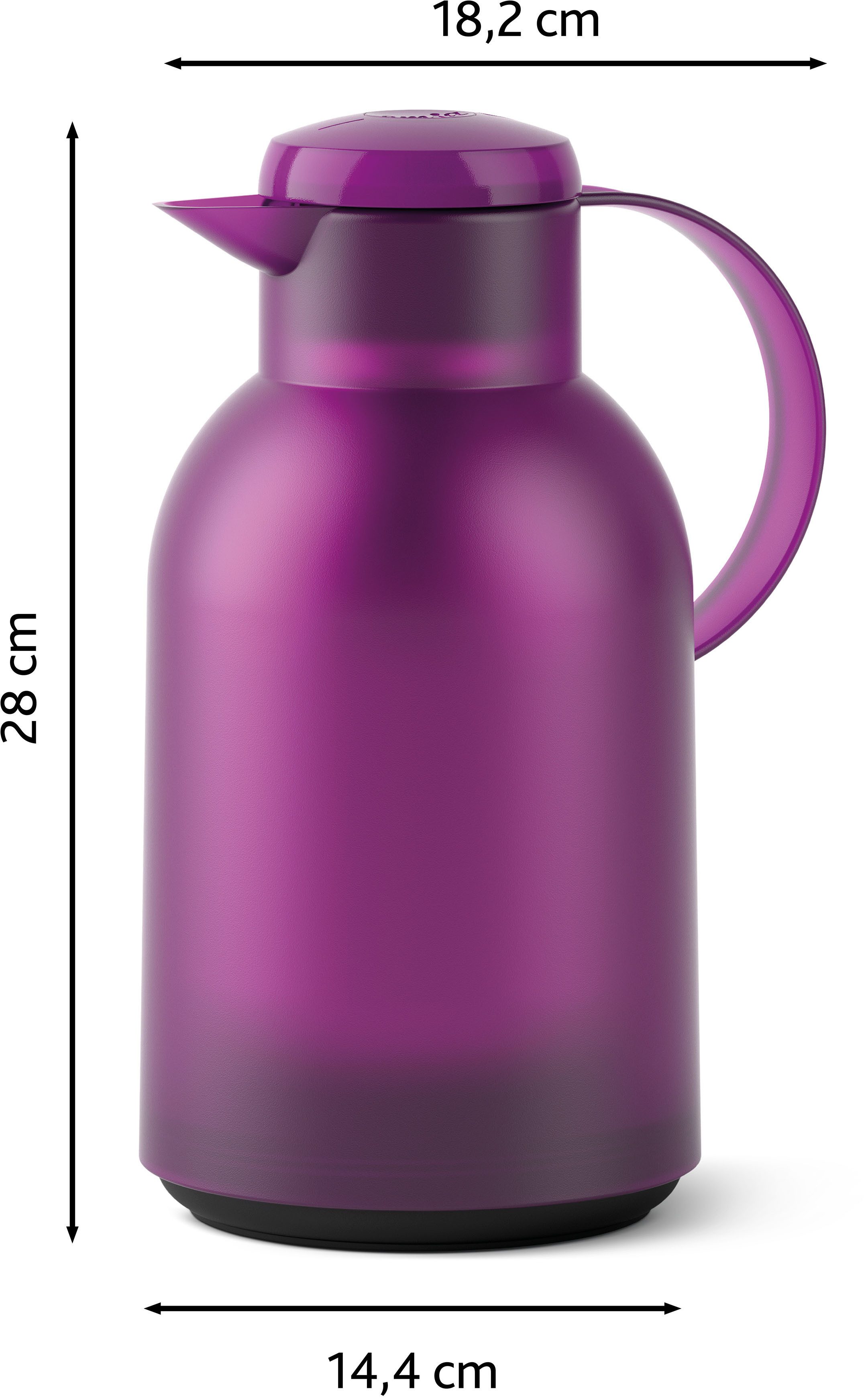 Emsa Thermoskan Samba XXL-model, tijdloos design, eenvoudige drukknop, 24u koud, 12u warm