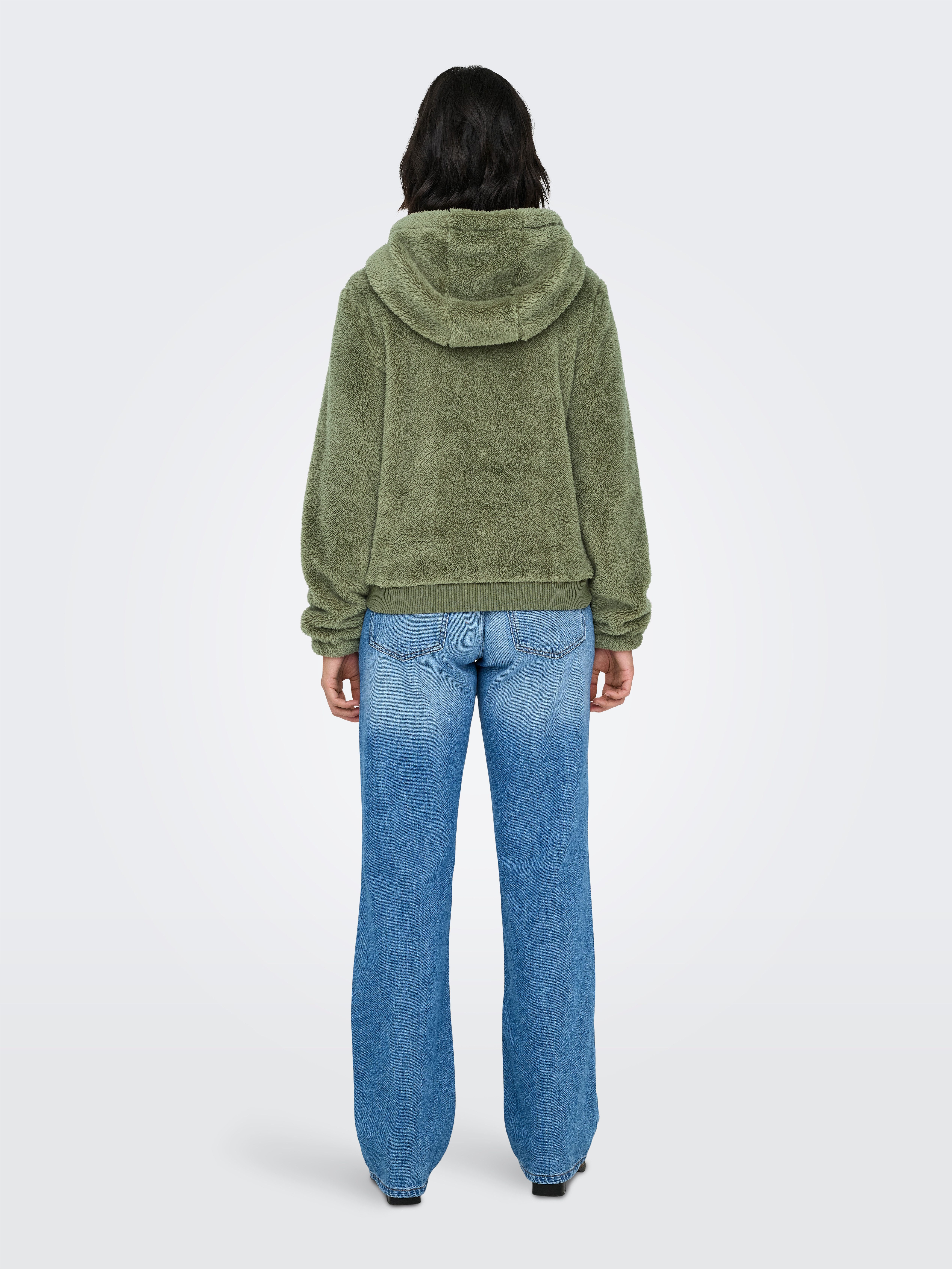 Only Pluche jas met capuchon ONLNEWANNA CONTACT SHERPA JKT OTW NOOS