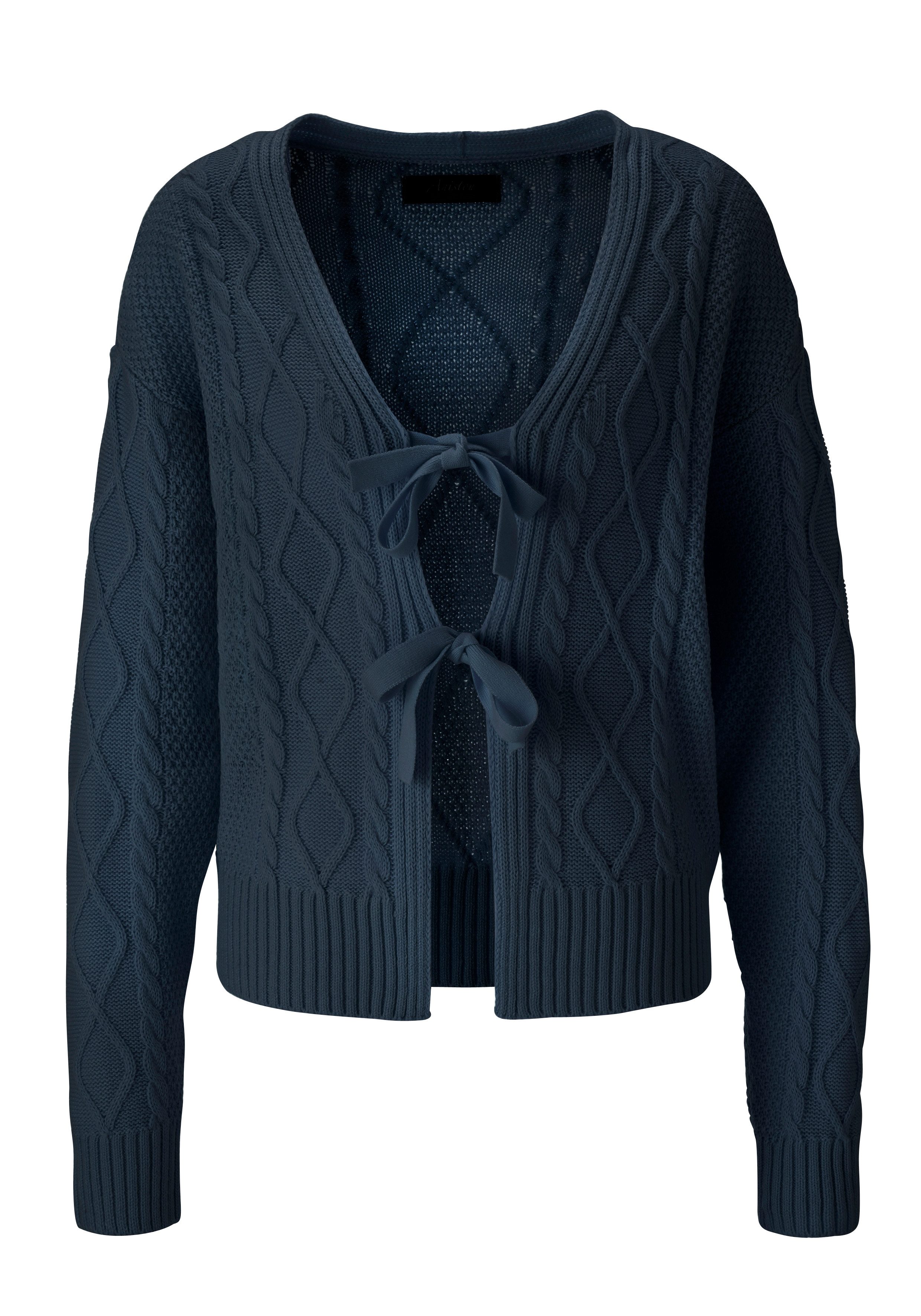 Aniston SELECTED Vest met kabel- en ruitmotief - nieuwe collectie