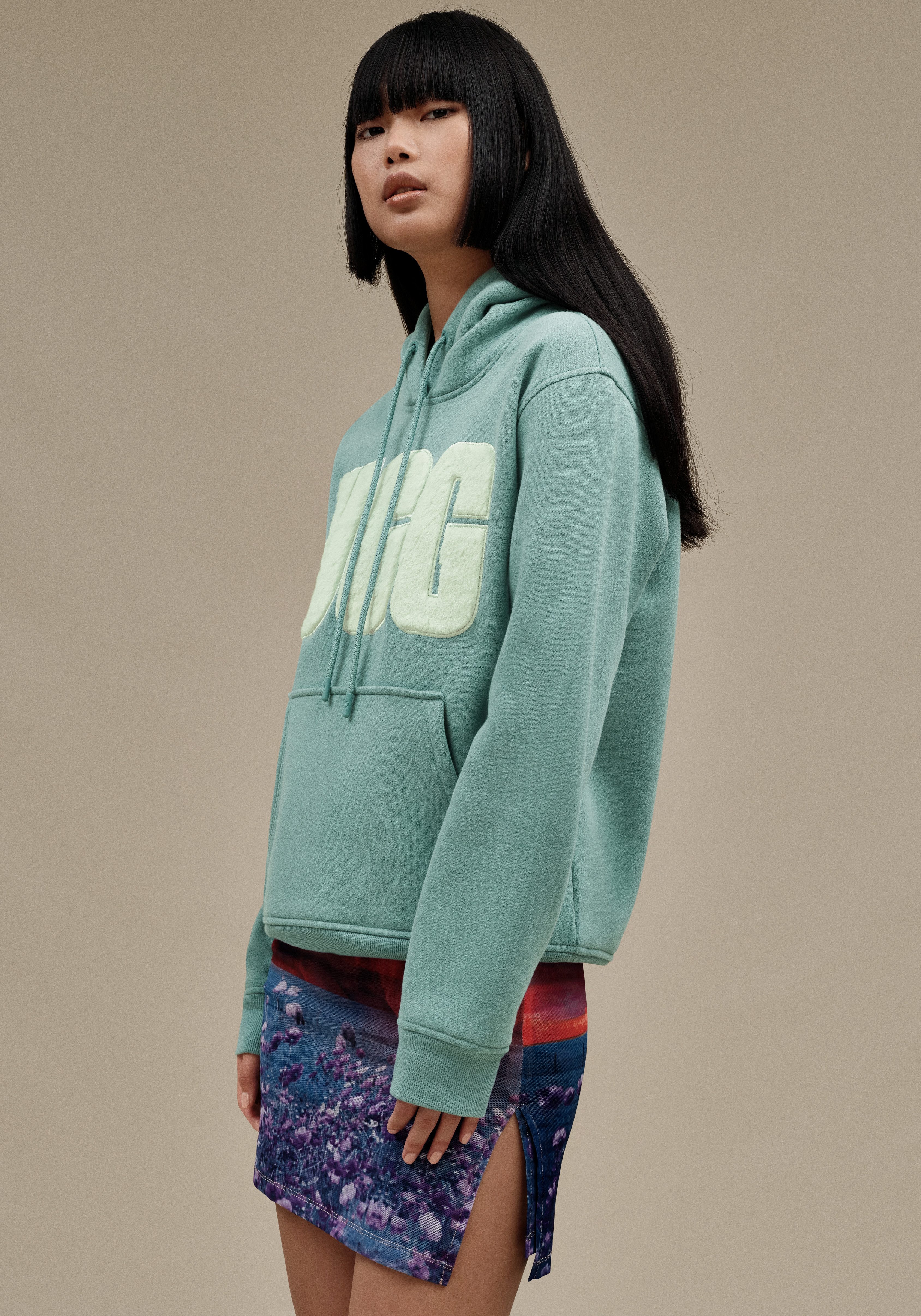 UGG Hoodie W REY FUZZY LOGO HOODIE