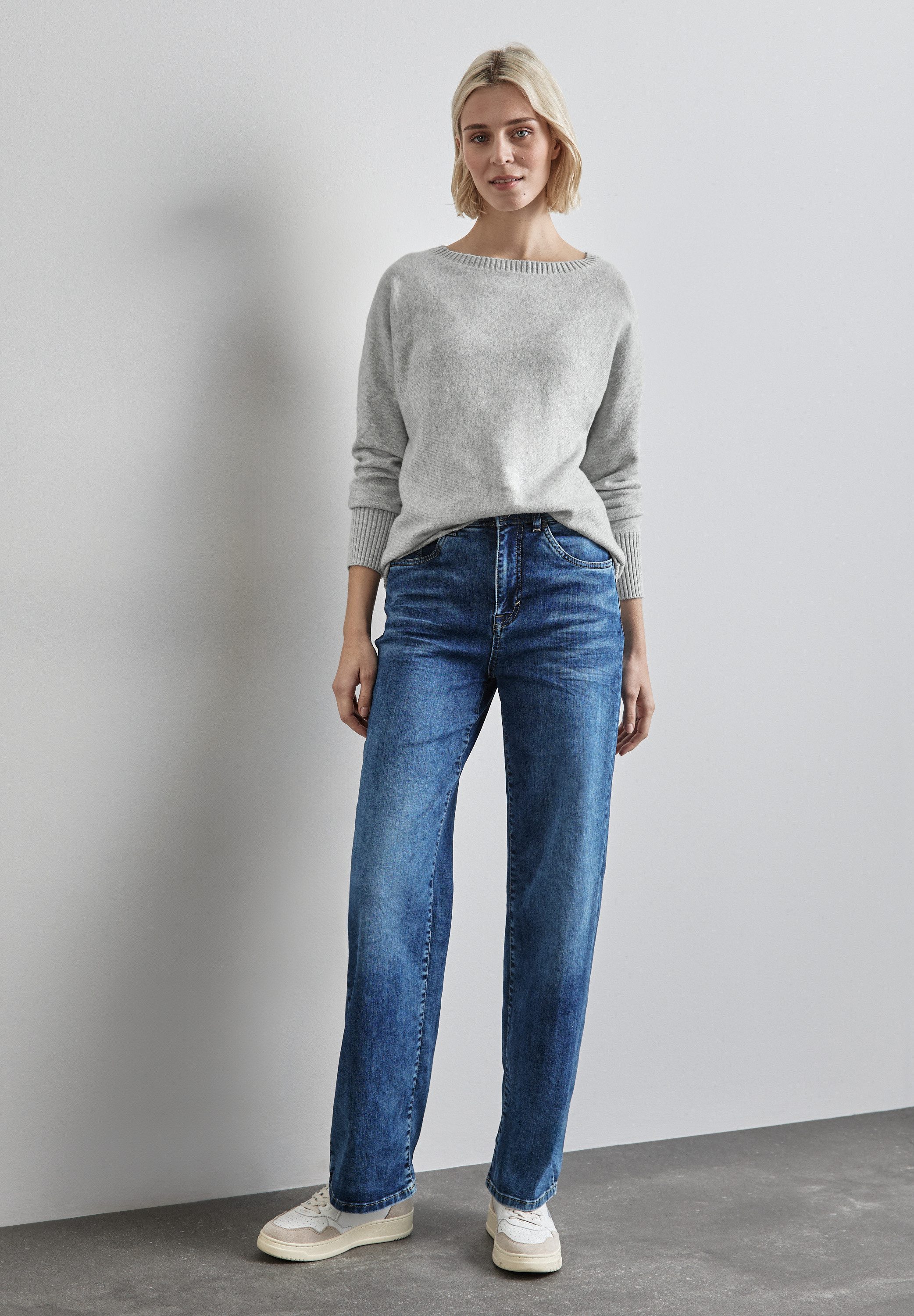 STREET ONE Gebreide trui Dolman met ribboorden