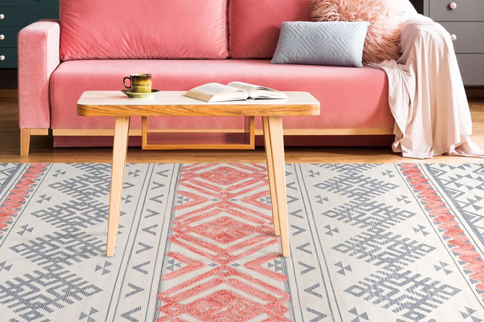 calo-deluxe Vloerkleed Kibo 512 Reliëfstructuur, woonkamer
