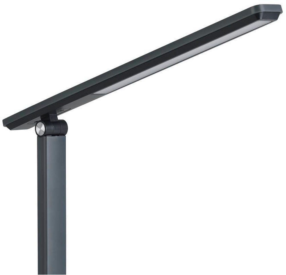 EGLO Tafellamp INIESTA LED tafellamp, grijs-zwart, touchsensor, dimbaar, USB Nachttafellamp touch dimbaar, USB-oplaadfunctie, grijs en zwart (1 stuk)