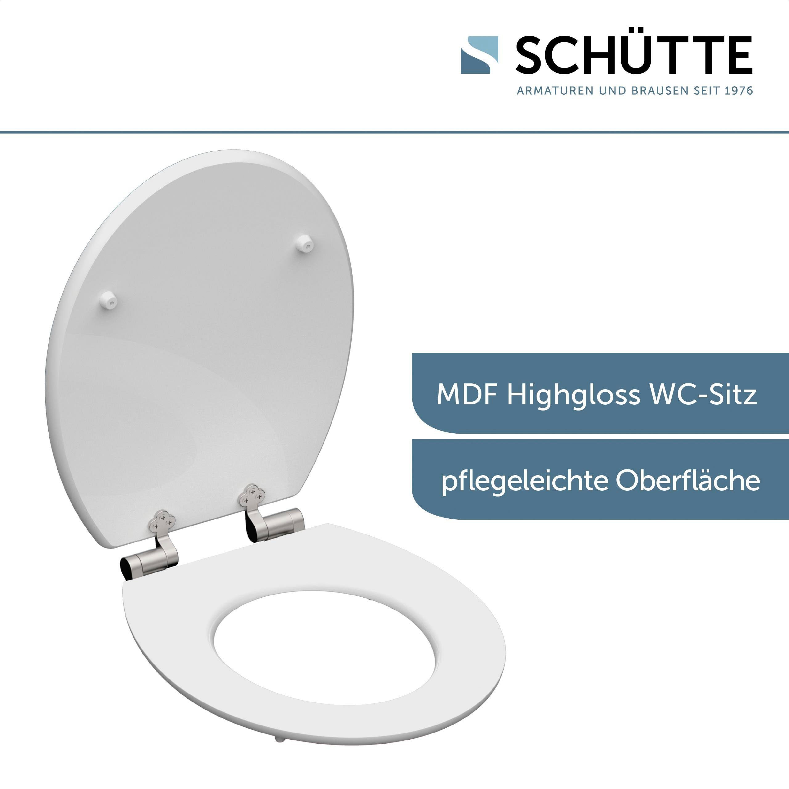 Schütte Toiletzitting Shell heart High gloss met houten mdf-kern, met softclosemechanisme