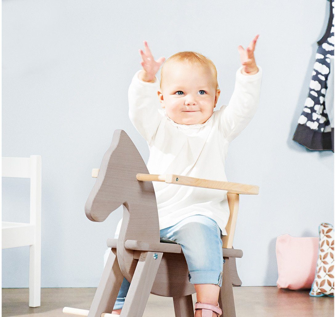 Pinolino® Hobbelpaard Pinolino, grijs/naturel van hout, made in europe