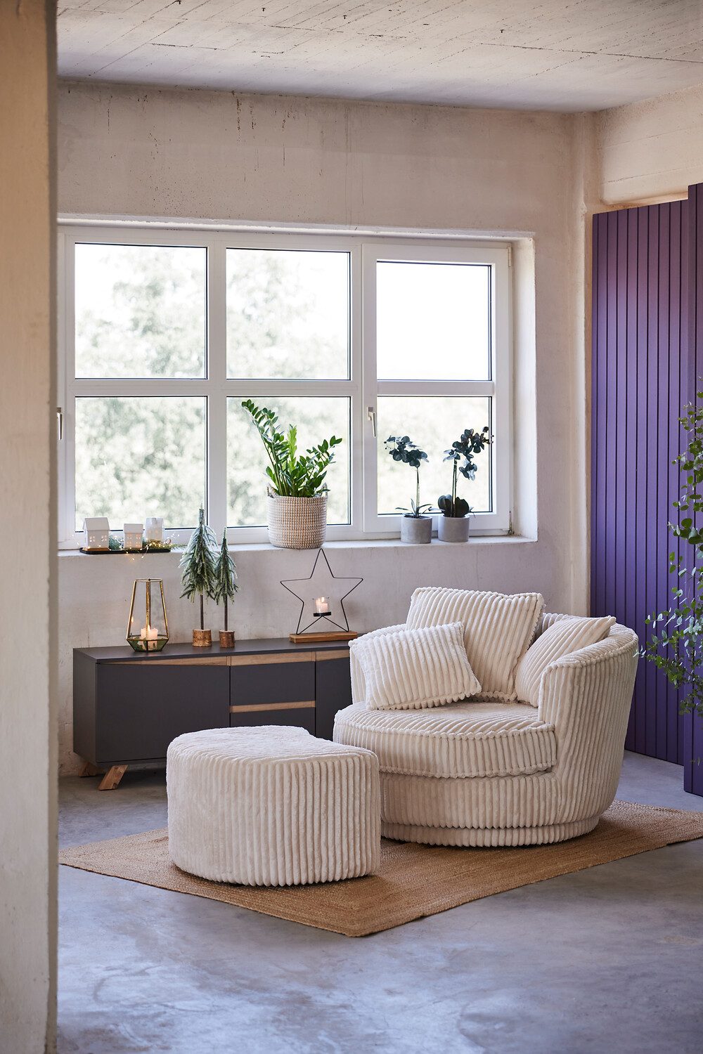 Leonique Draaibare fauteuil MAISIE, Love Seat XXL leesfauteuil, grote fauteuil met poef(2 stuks)