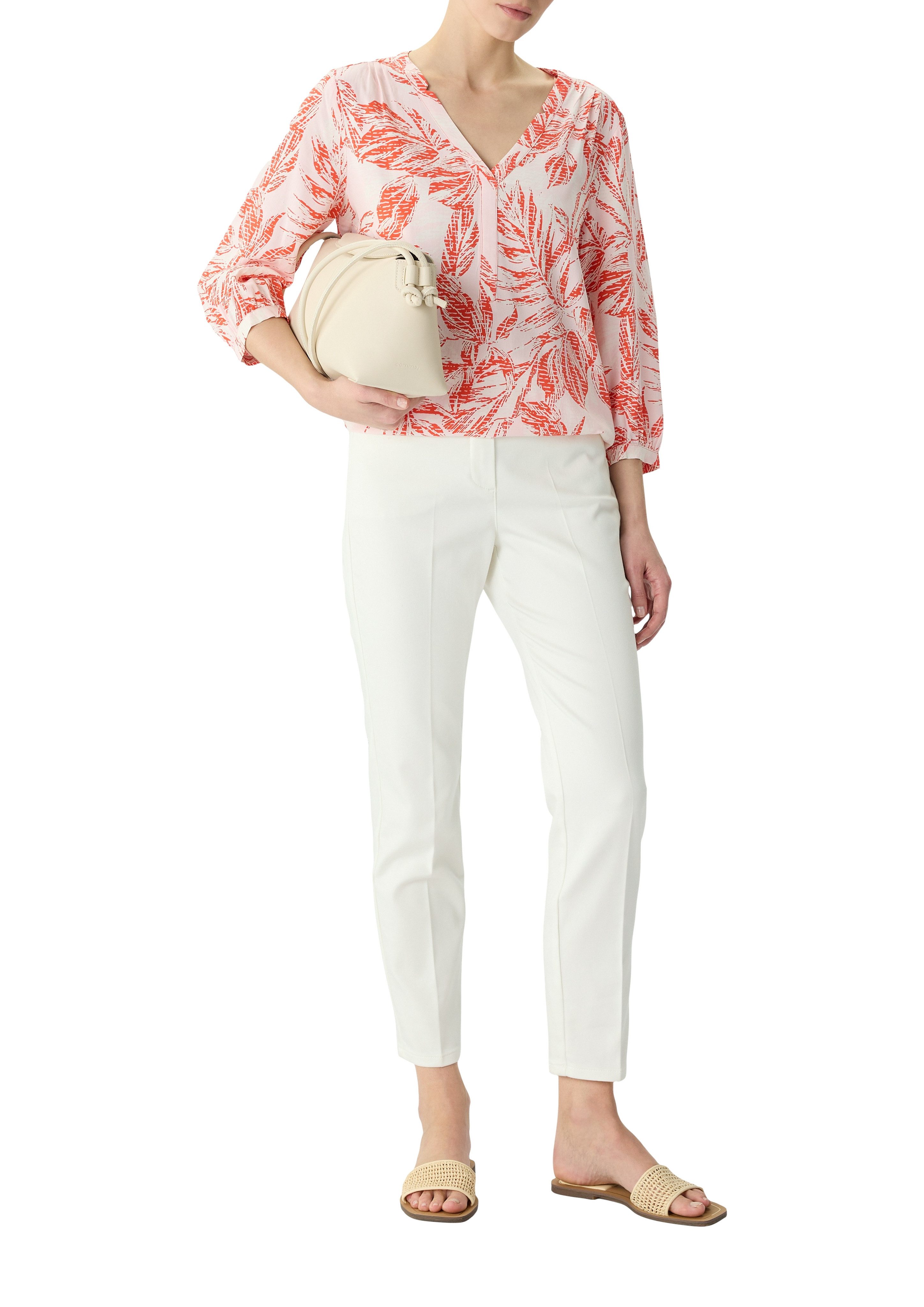 Comma Gedessineerde blouse 3/4 -arm met bloemenpatroon