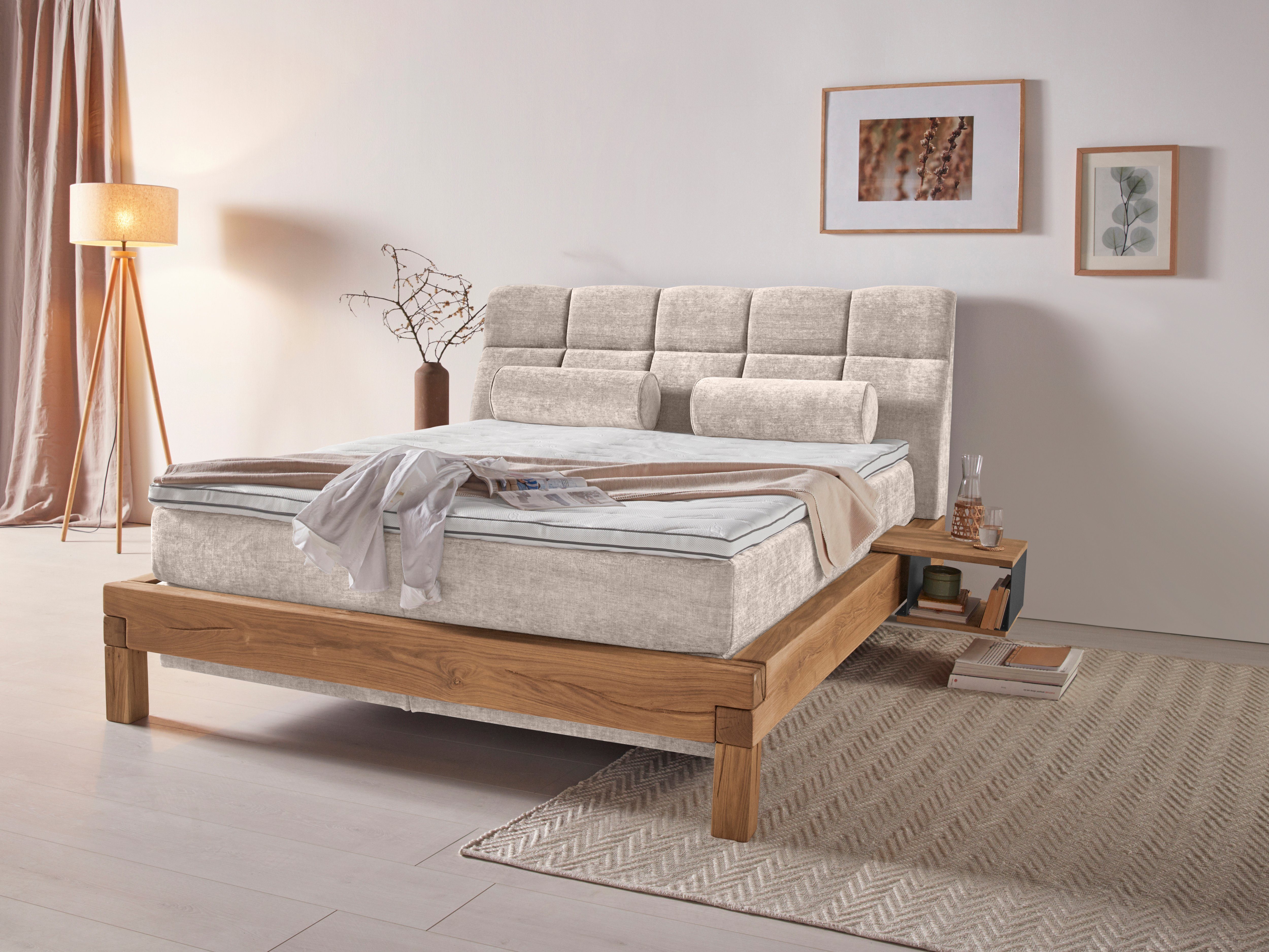 Home affaire Boxspring Villads Ligoppervlak: 160x200 cm van balkeiken, inside-boxspringonderbouw