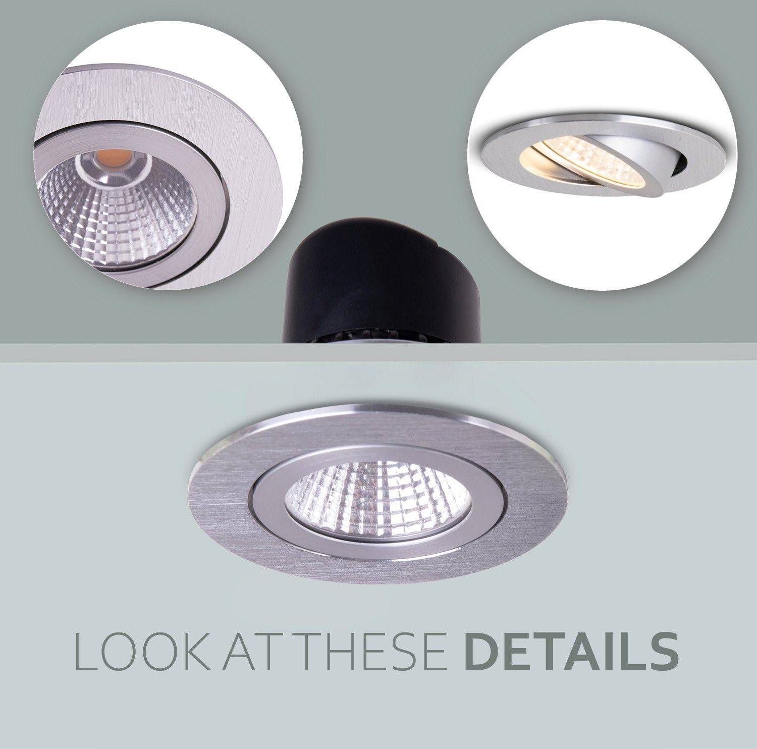 Paco Home Inbouwlamp Rita LED inbouwspot draaibaar LED spot spotlight vlak dimbaar