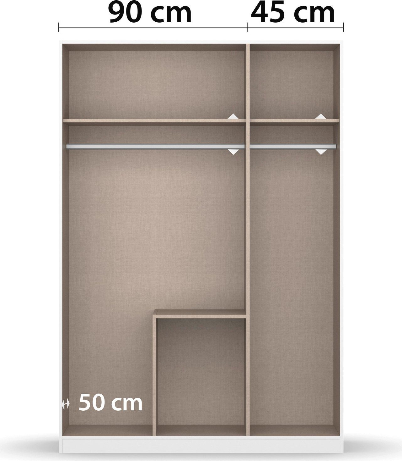 rauch Draaideurkast Marl met elegante chromen handgrepen en randen