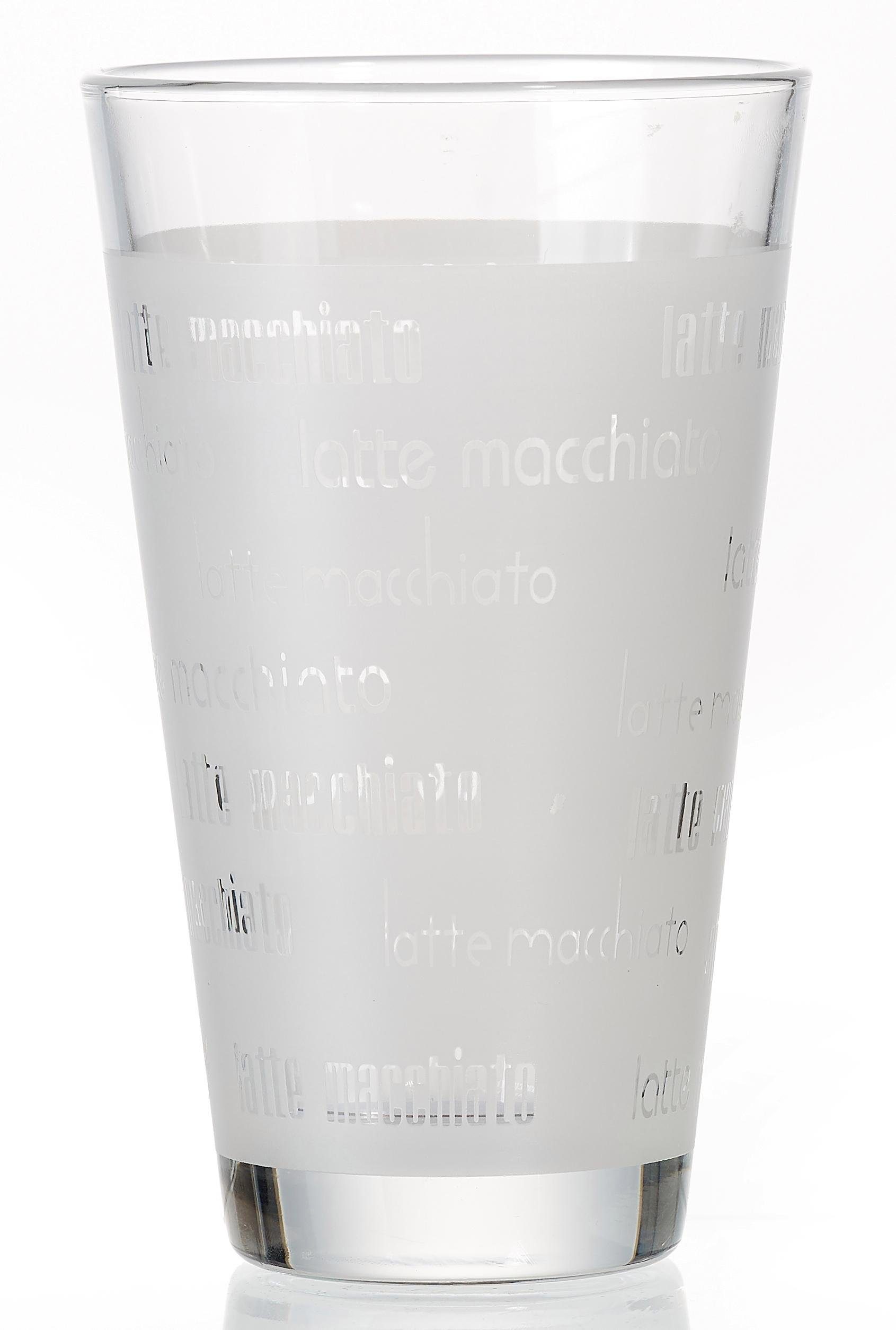 Ritzenhoff & Breker Latte macchiato glas Chicco Tekst-decor(set, 4-delig)