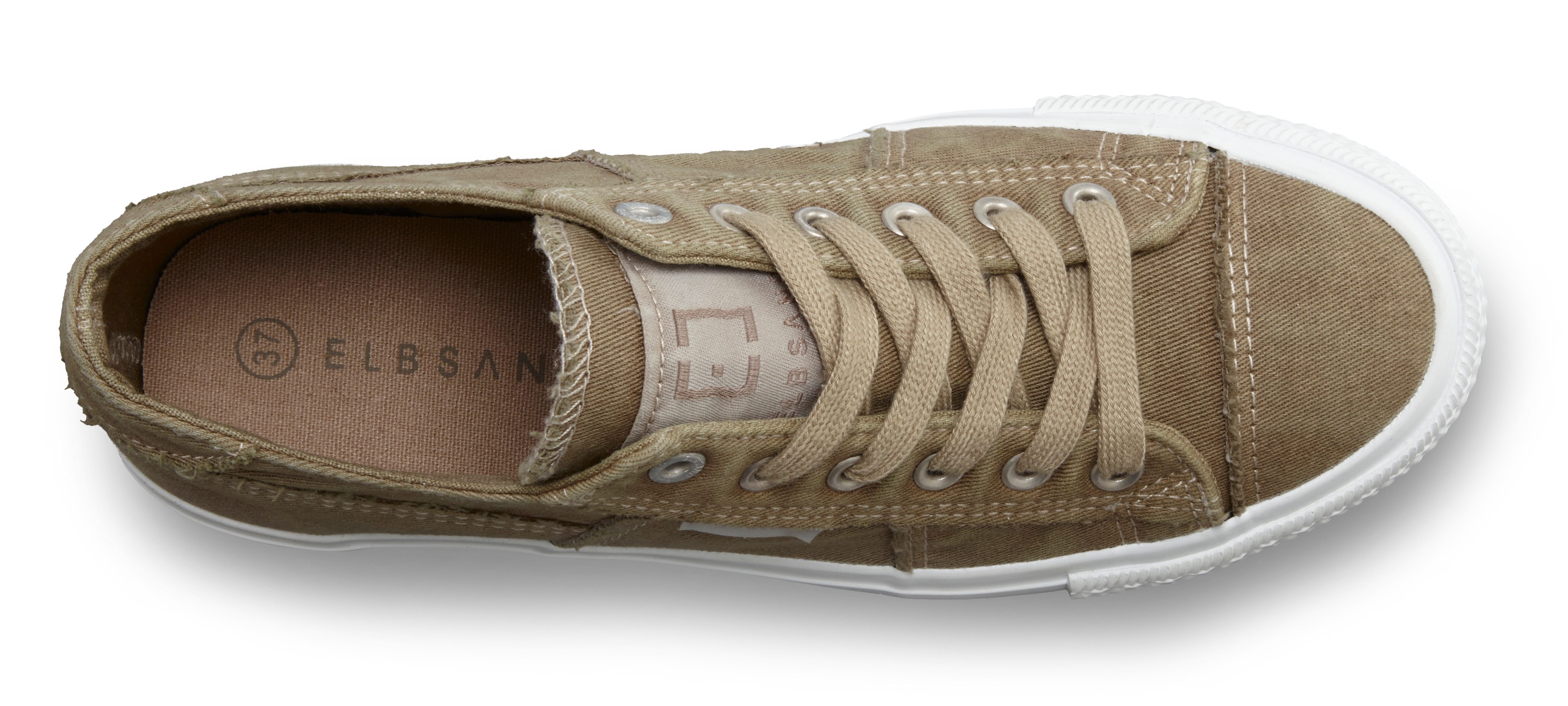 Elbsand Sneakers Veterschoen, vrijetijdsschoen van textiel, used-look VEGAN