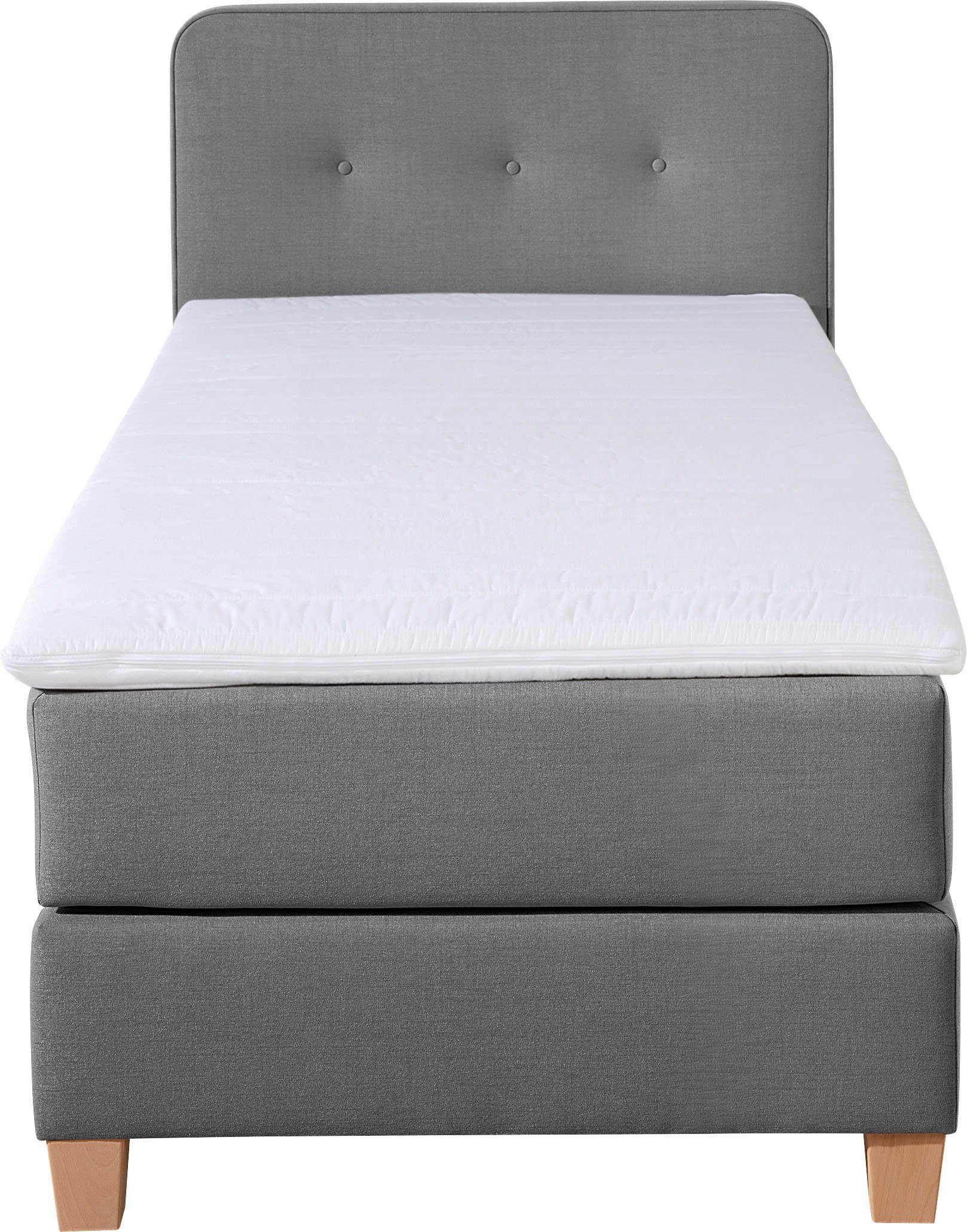 Home affaire Boxspring Fargo inclusief topper, in 3 soorten matrassen, in fluweel of structuurstof