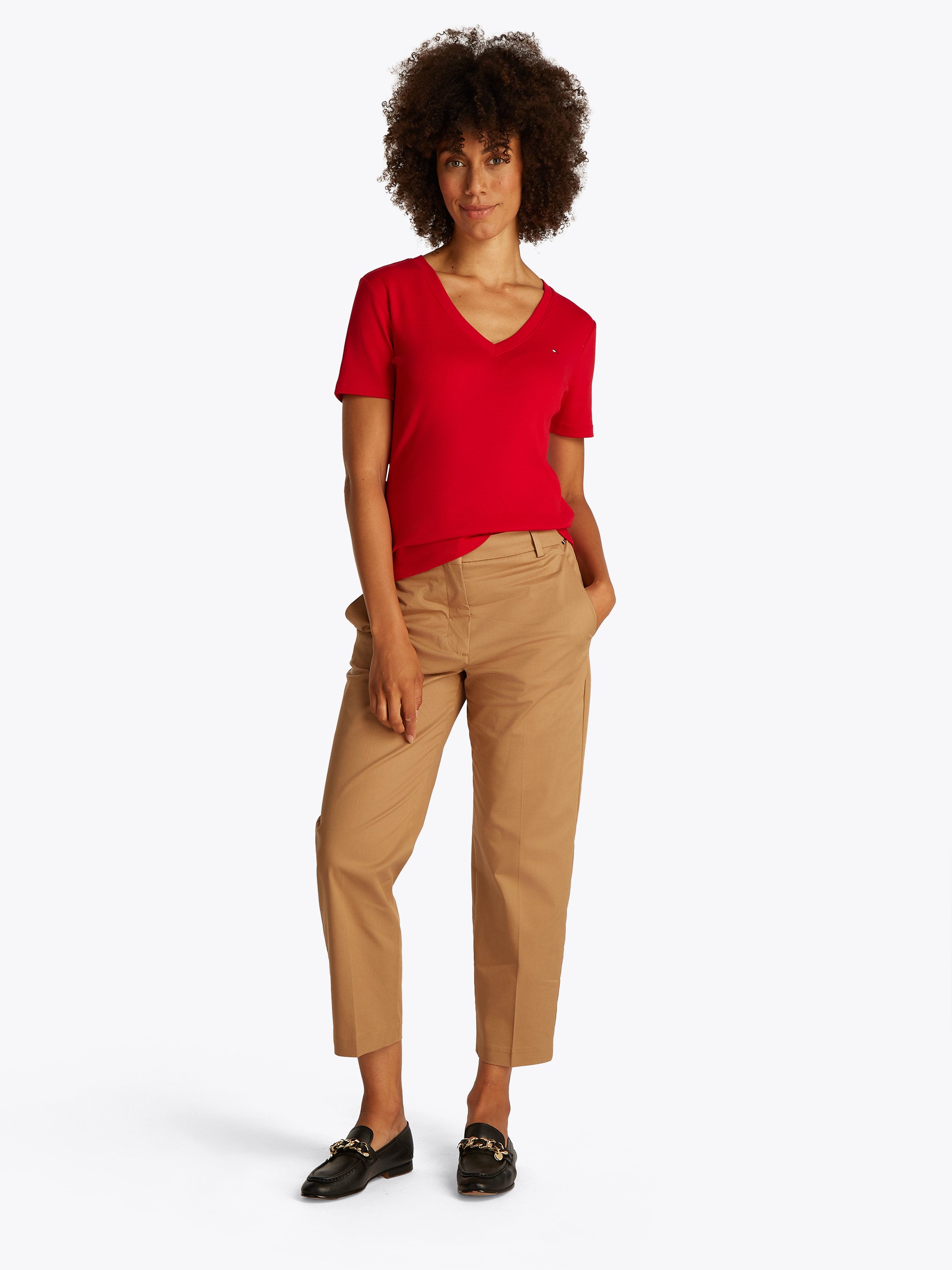 Tommy Hilfiger T-shirt SLIM CODY V-NK SS met geborduurd logo