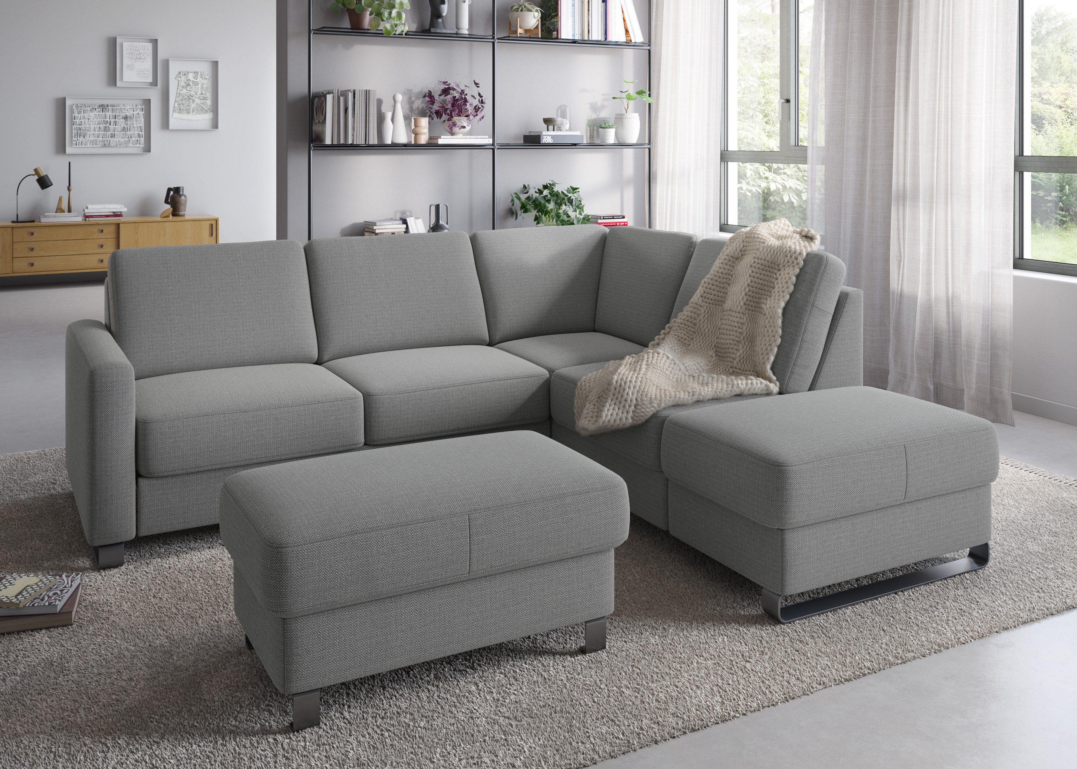 sit&more Hoekbank Naar keuze met slaapfunctie en bedkist, inclusief comfortabele binnenvering