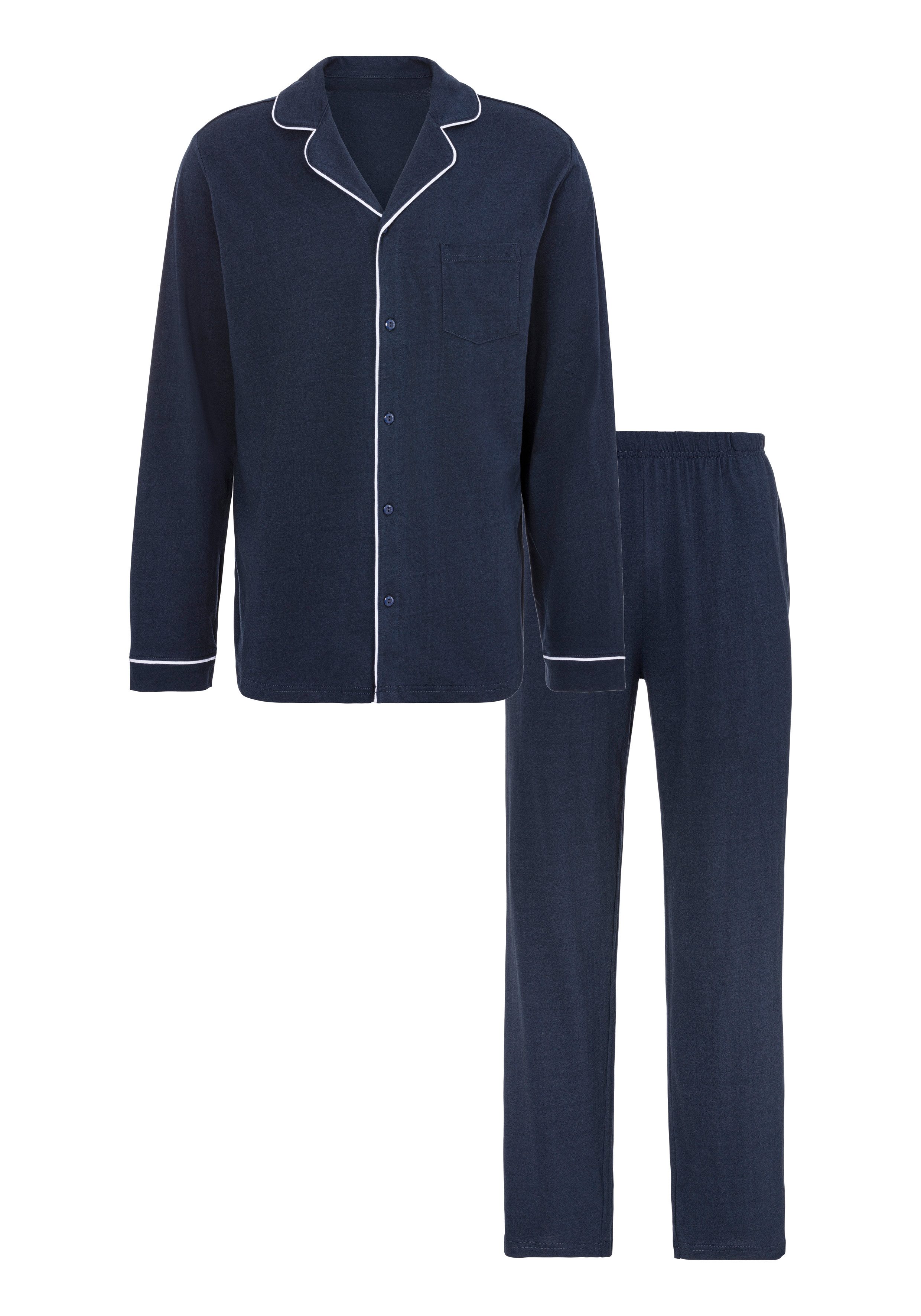 s.Oliver RED LABEL Beachwear Pyjama Pyjama in klassieke snit van comfortabele jerseykwaliteit (2-delig, 1 stuk)