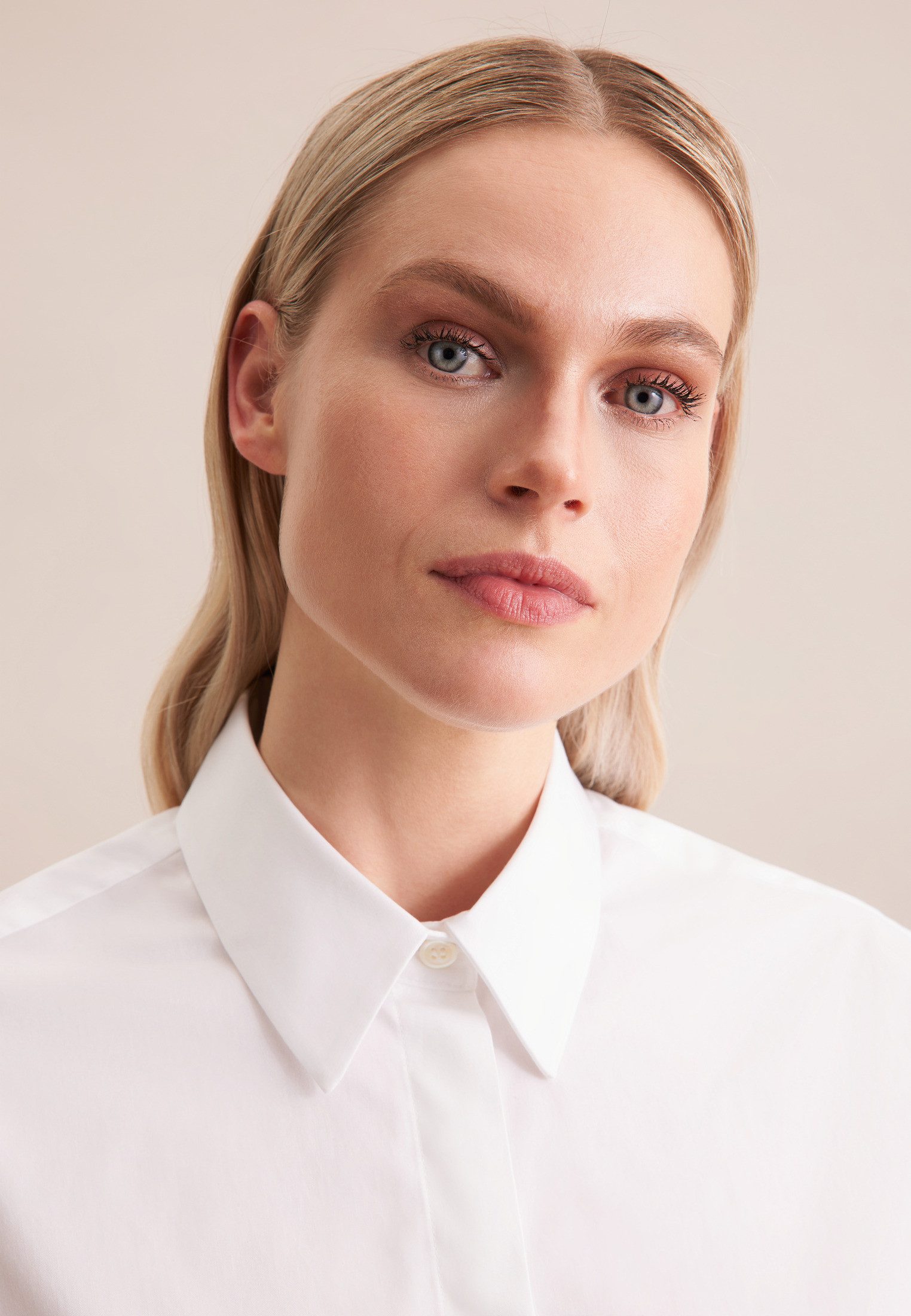 seidensticker Overhemdblouse Zwarte roos Lange mouwen kraag uni