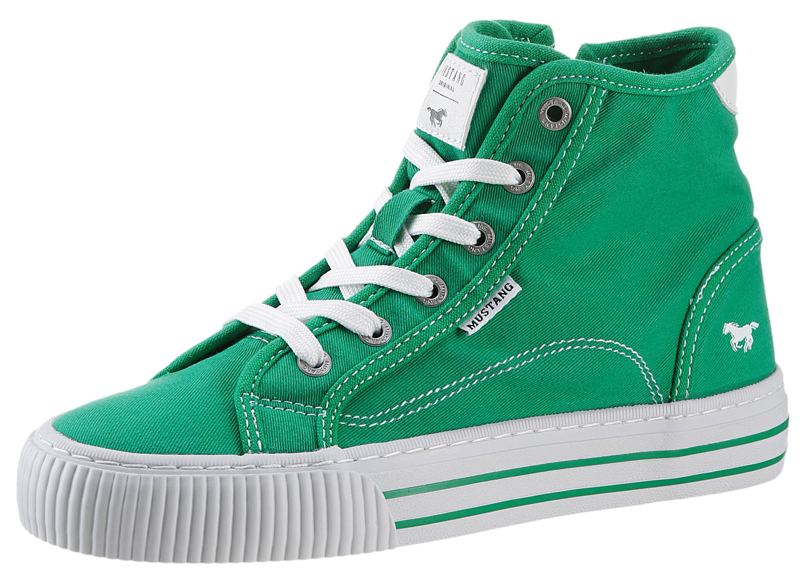 Mustang Shoes Hoge veterschoenen High-Top-Sneaker, Vrijetijdsschoen, plateau, high top-sneaker, vrijetijdsschoen met binnenrits dames veterlaarsjes