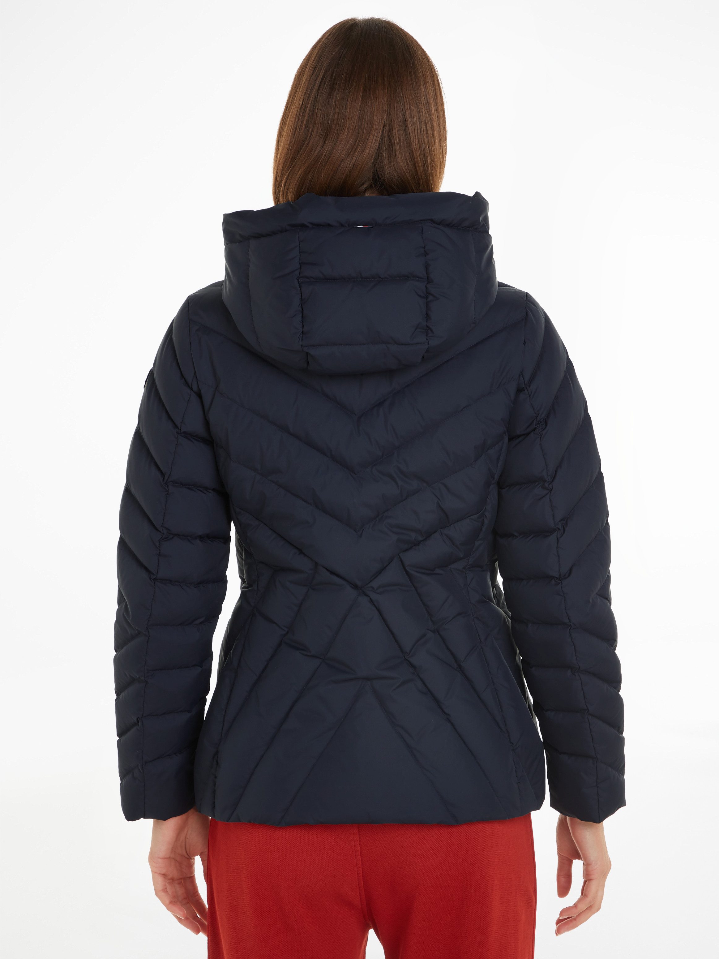 Tommy Hilfiger Gewatteerde jas CHEVRON MW PADDED JACKET met gemiddelde vulling en tommy hilfiger merklabel