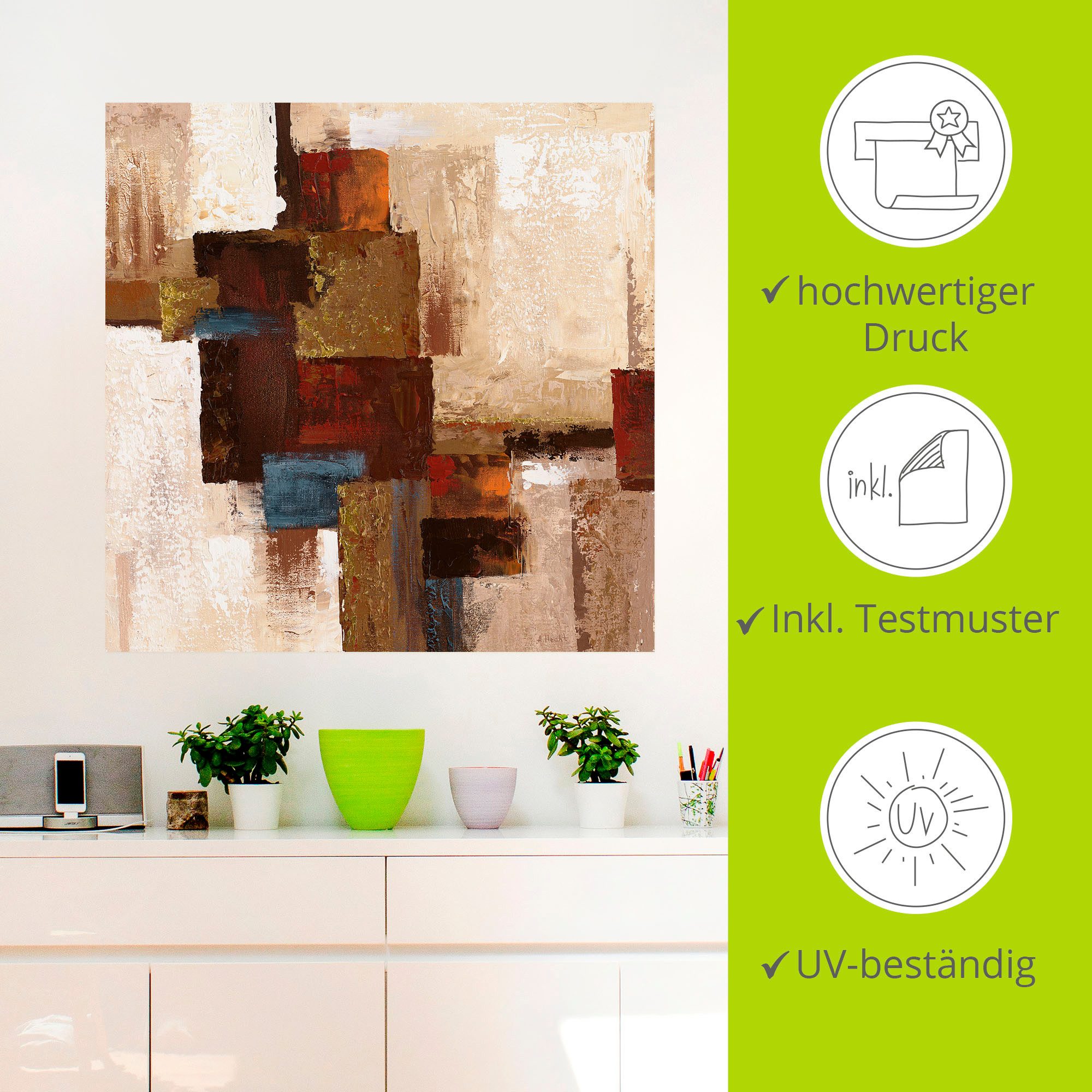 Artland Artprint Ruiten abstract I als artprint op linnen, muursticker in verschillende maten
