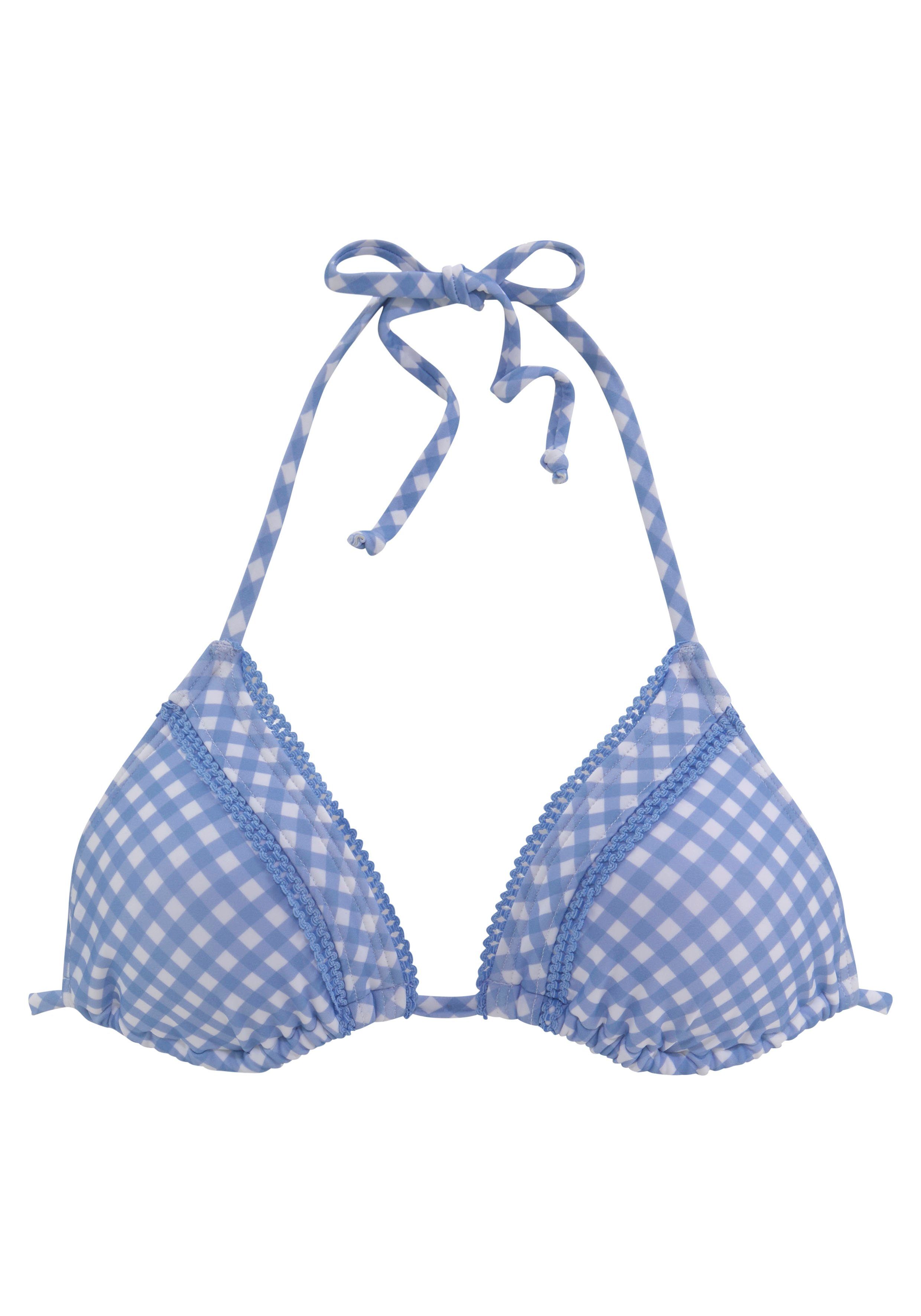 Buffalo Triangel-bikinitop Geruit met sierrand