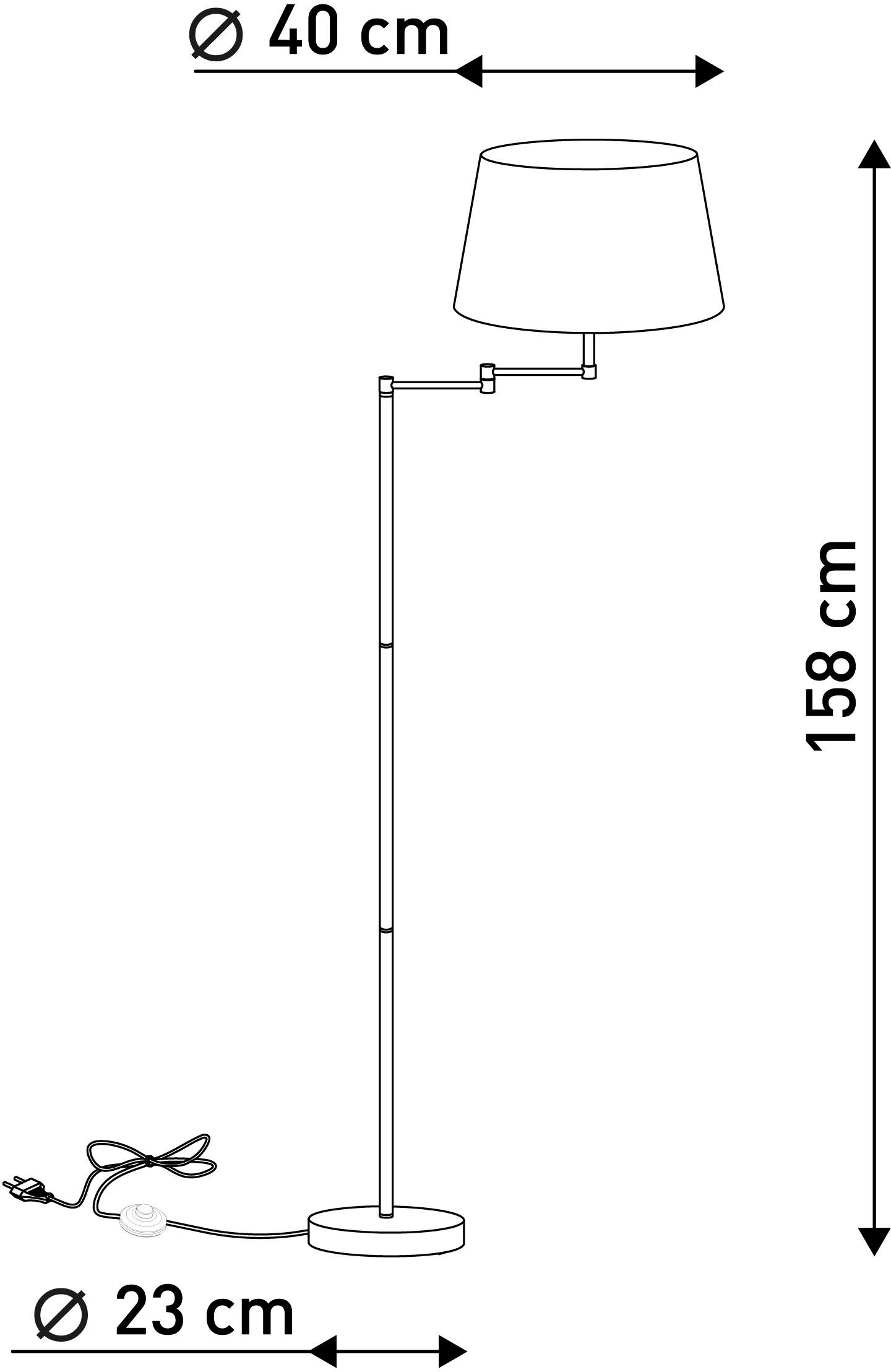 näve Staande lamp Bologna scherm draaibaar (1 stuk)