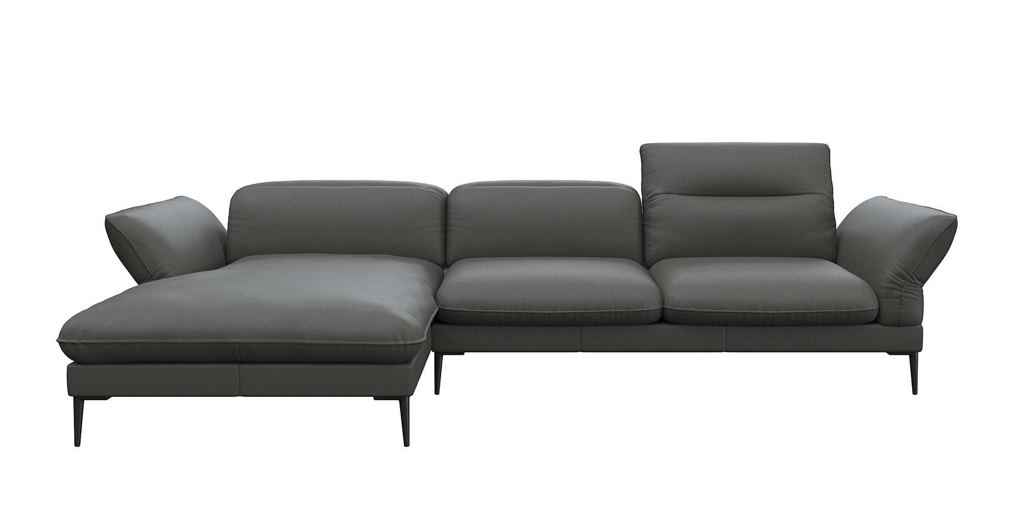 FLEXLUX Hoekbank Salino, functionele bank met recamiere, relaxbank, hoekbank Bank met arm- en hoofdeinde verstellingen, koudschuim & staalgolven