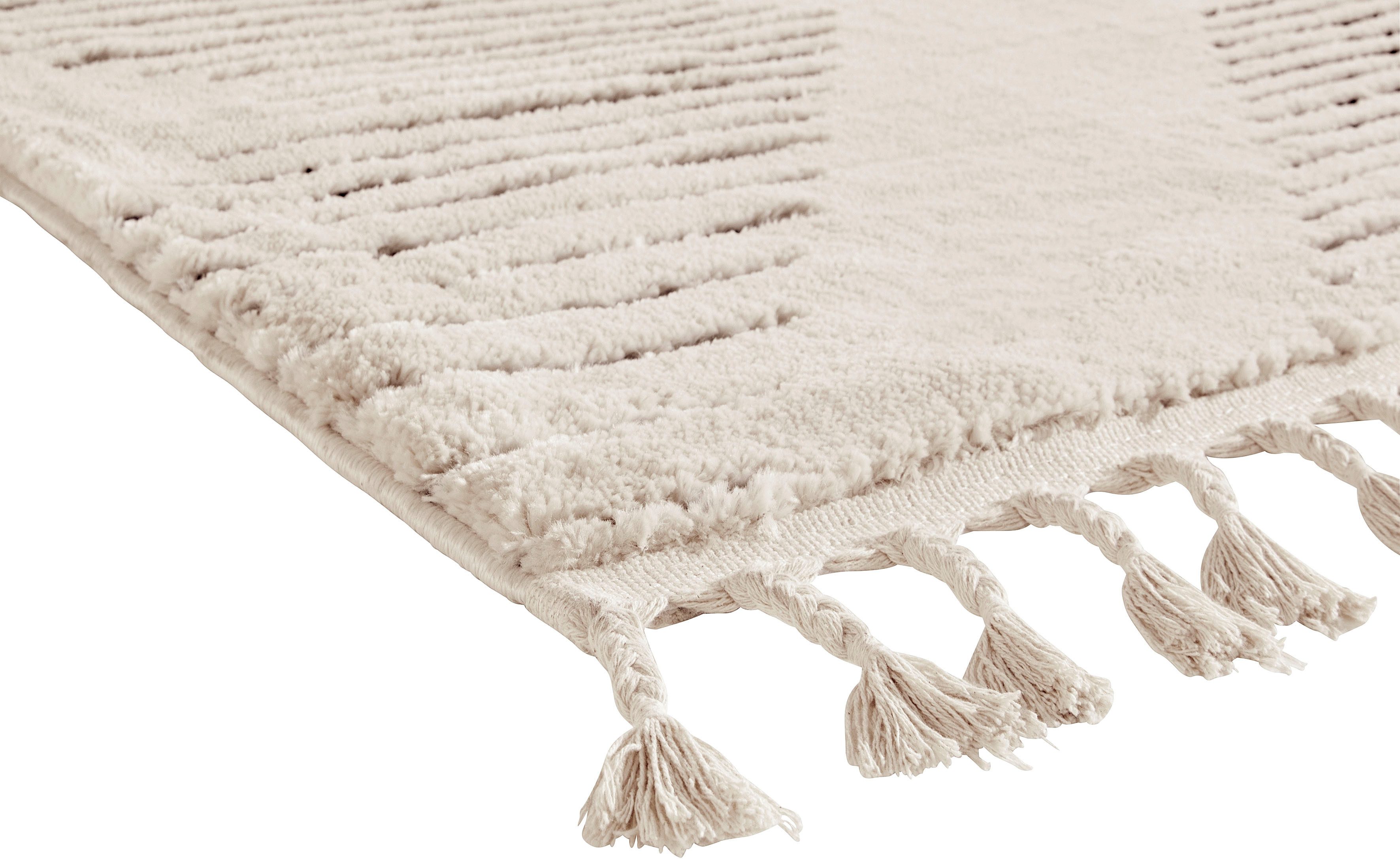 Guido Maria Kretschmer Home&Living Vloerkleed Yule Hoog-laag effect met franjes, onderhoudsvriendelijk, elegant, zachte touch