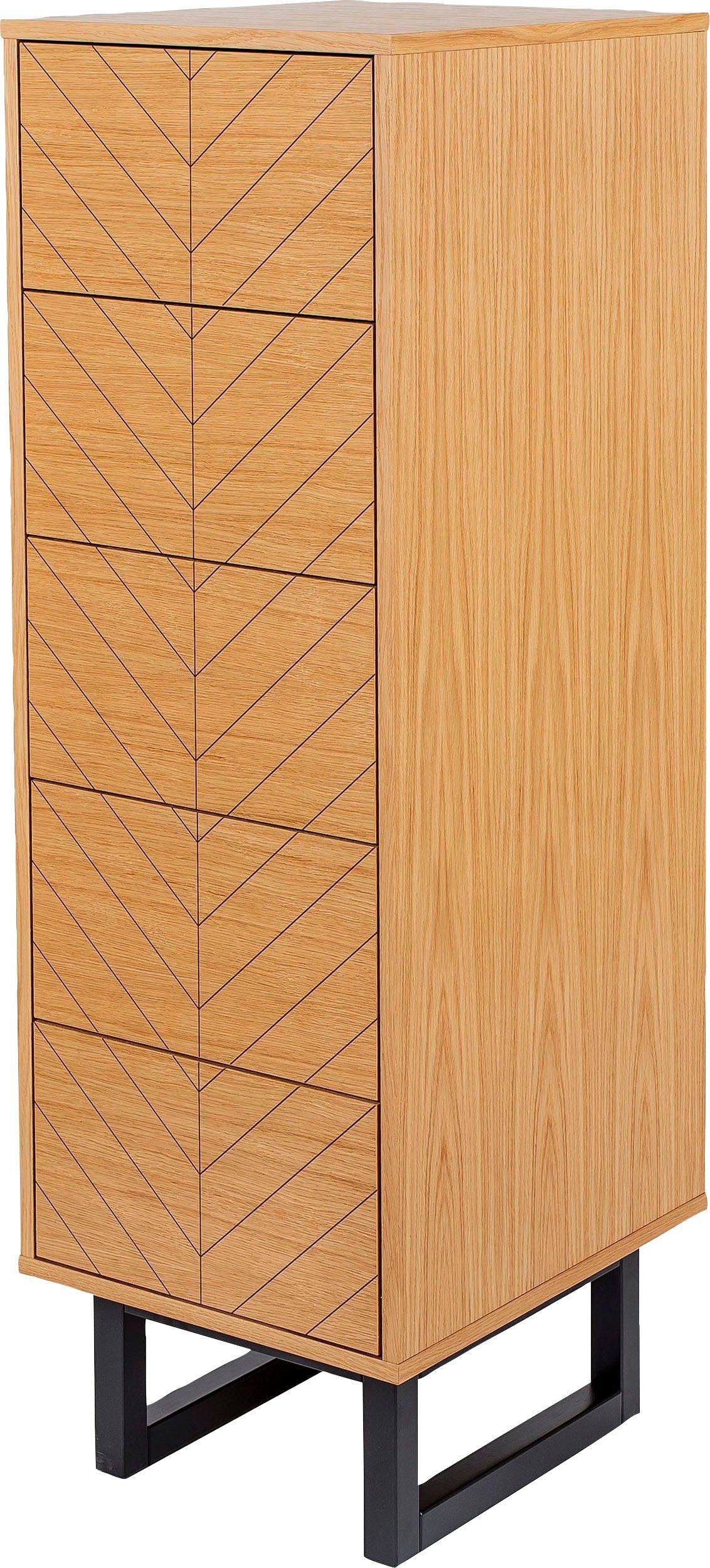 Woodman Hoge kast in scandinavisch design, met bijzondere print