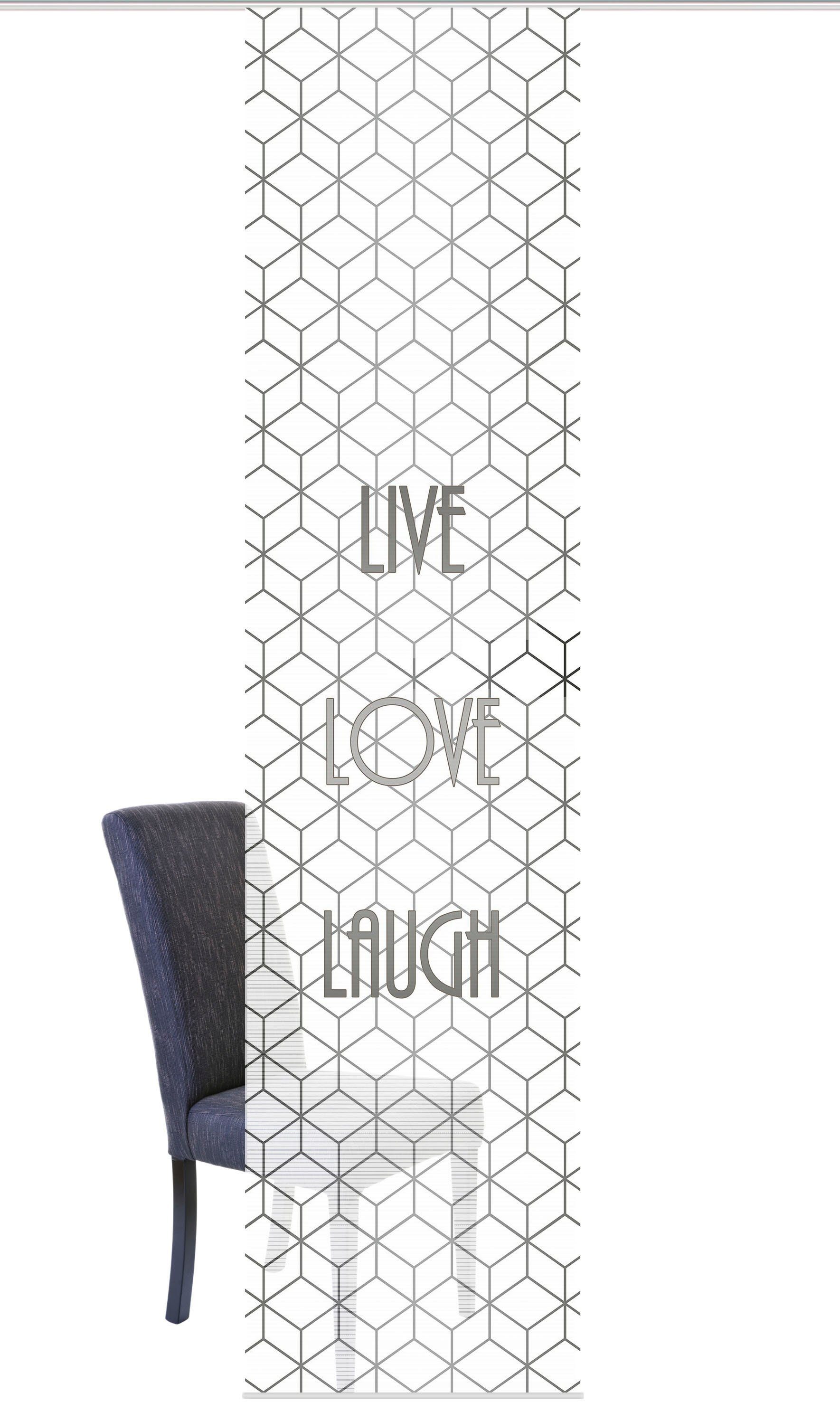 Vision Paneelgordijn LIVE LOVE LAUGH HxB: 260x60, BAMBOE LOOK (1 stuk)