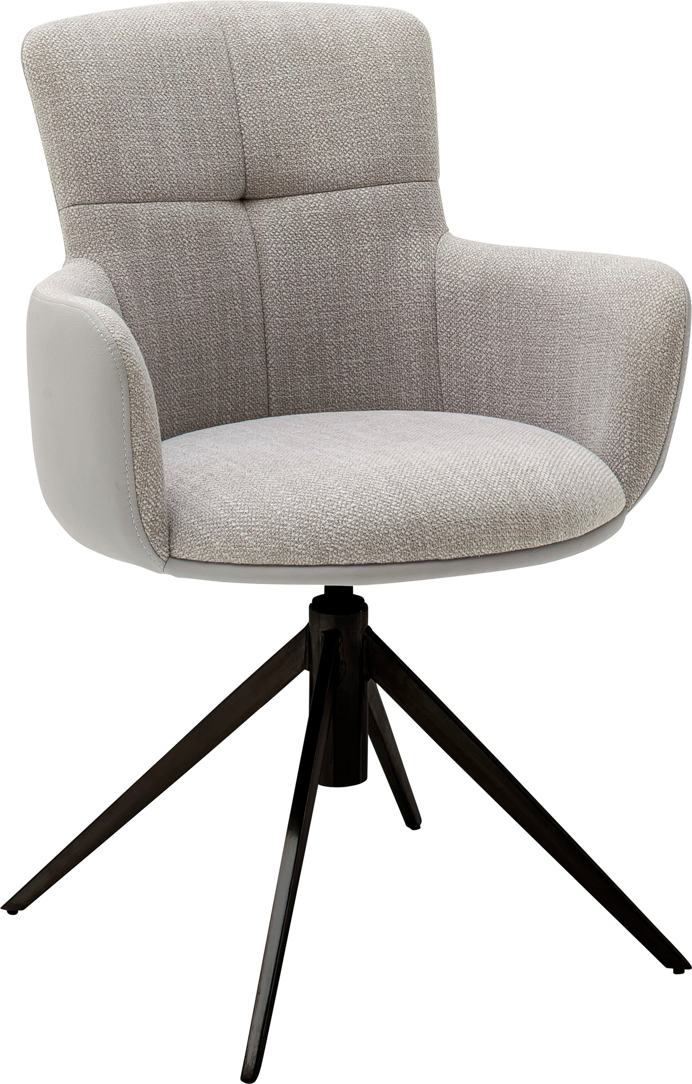 MCA furniture Eetkamerstoel Mecana set van 2 materialenmix, stoel 360° draaibaar met nivellering, tot 120 kg (set, 2 stuks)
