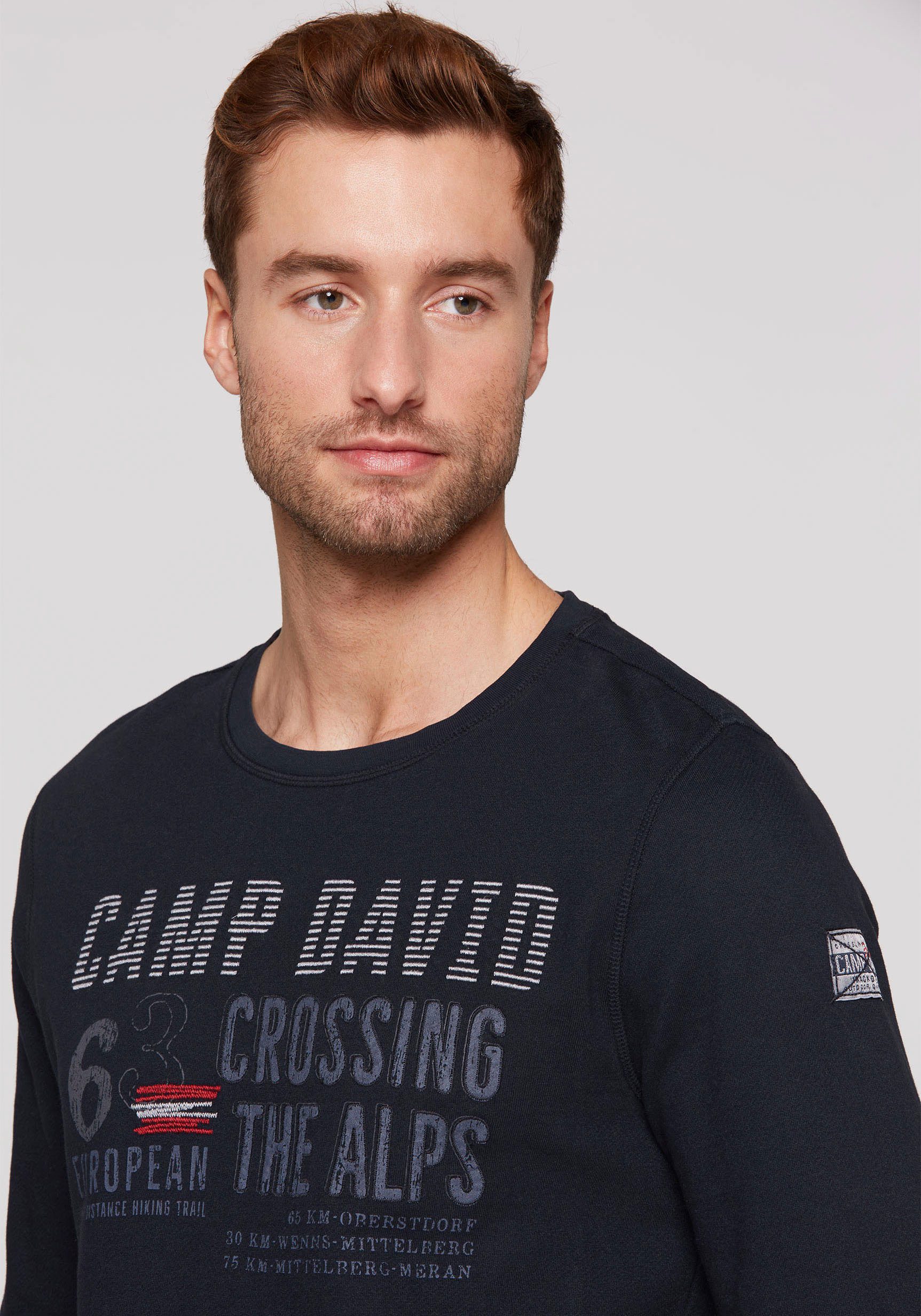 CAMP DAVID Sweatshirt met prints en borduursels