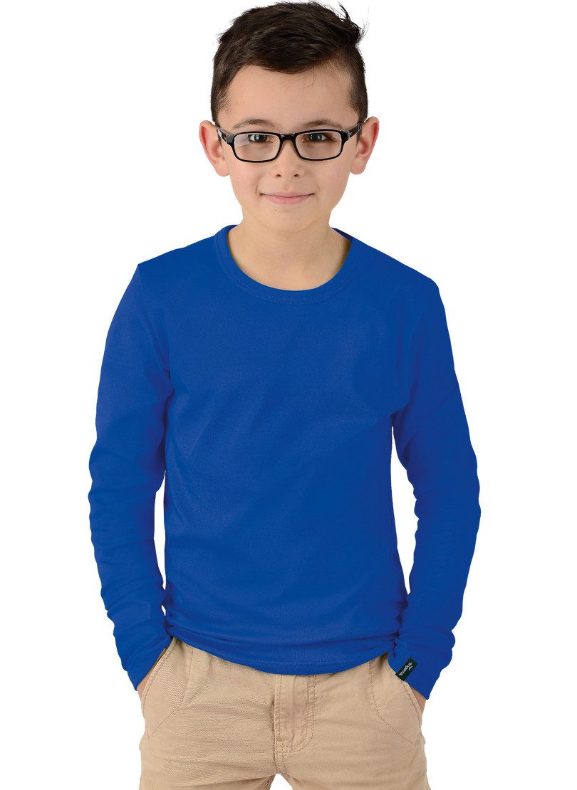 Trigema Longsleeve TRIGEMA Shirt (1-delig) jongens shirts maat 128 blauw