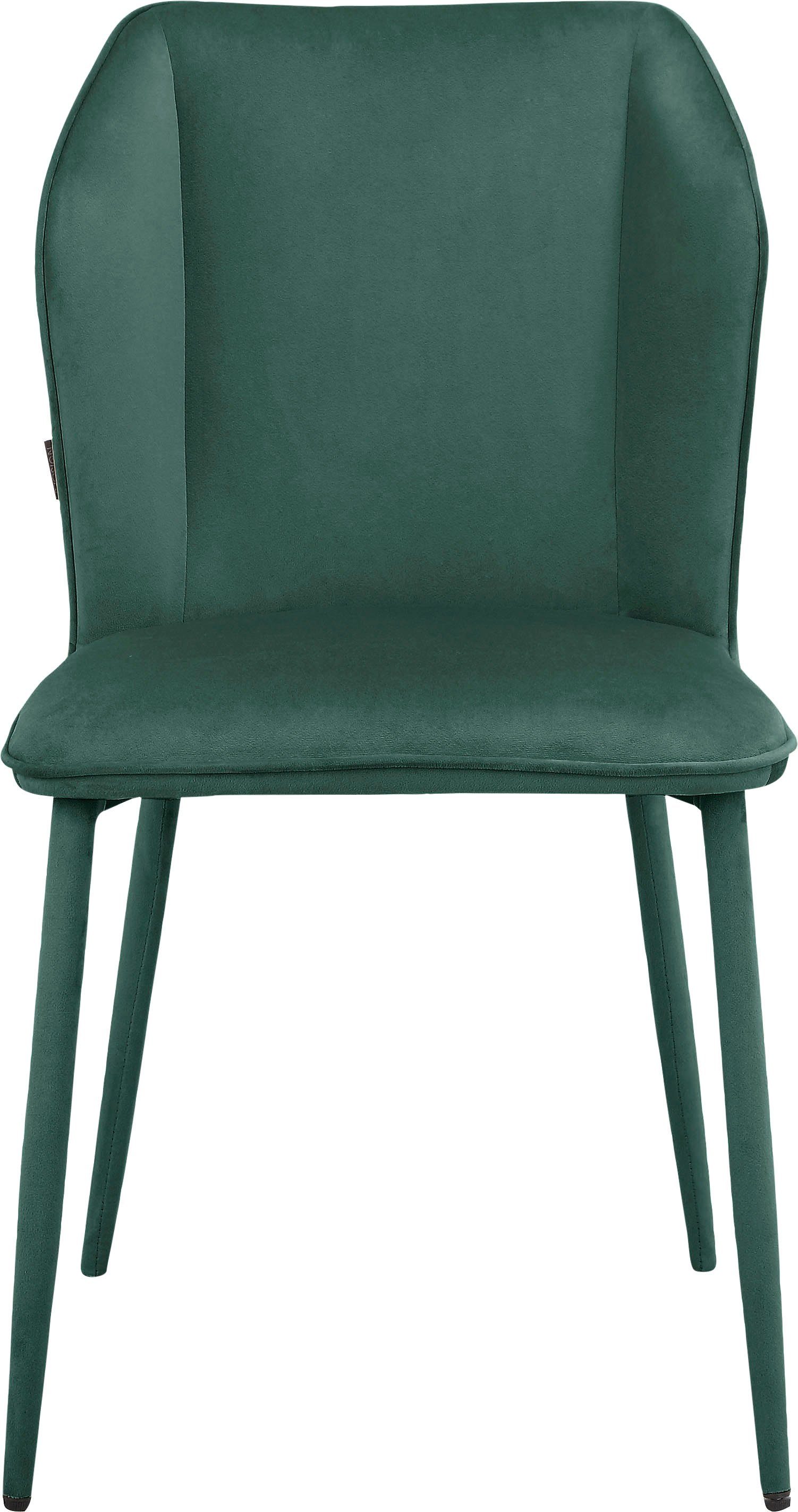 INOSIGN Eetkamerstoel Koa van veloursstof, met zacht verdikte zitting en rugleuning, zithoogte 49 cm (2 stuks)
